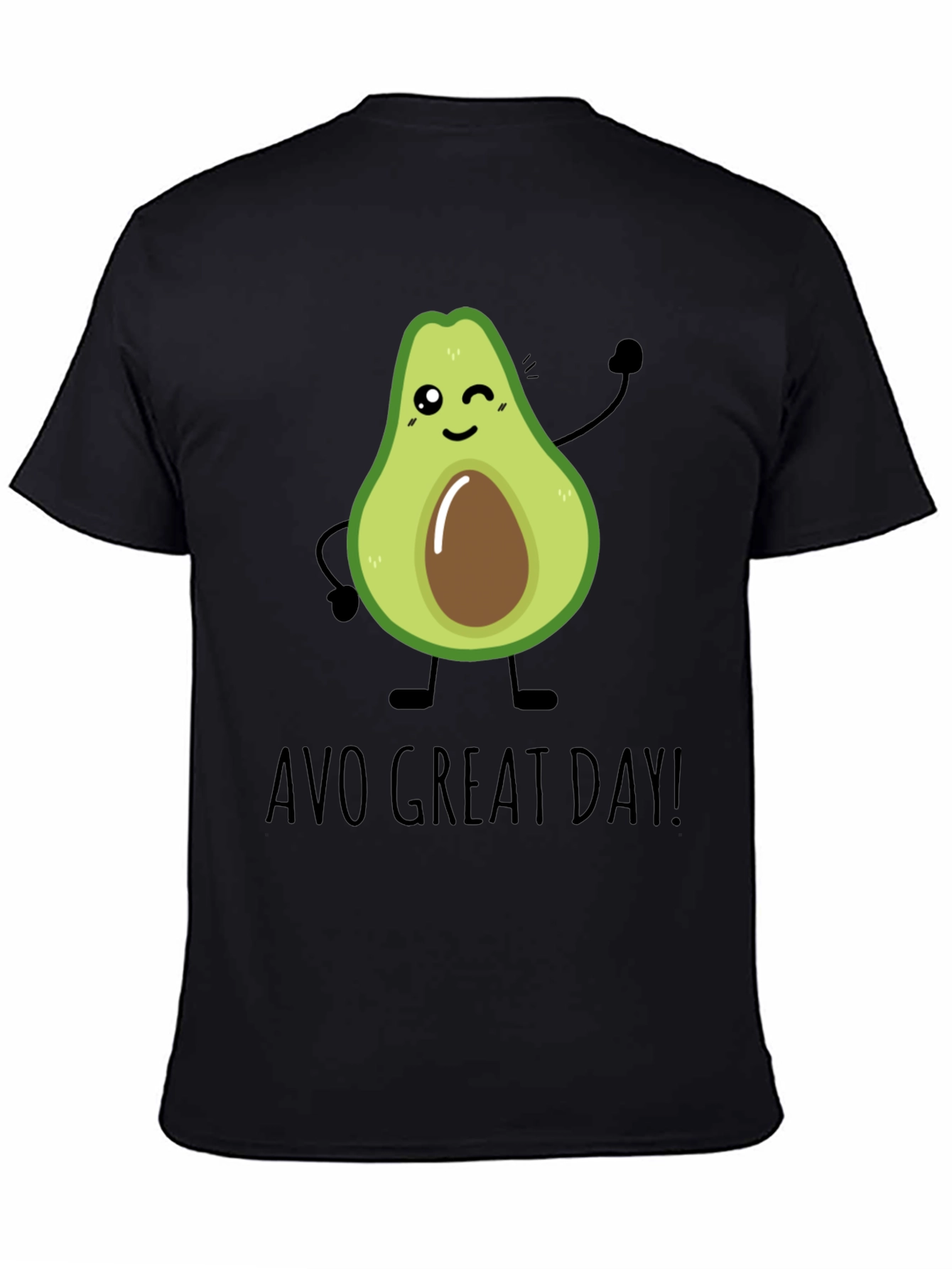 Black Avo Great Day T-Shirt - Cute Avocado Graphic Tee view 4