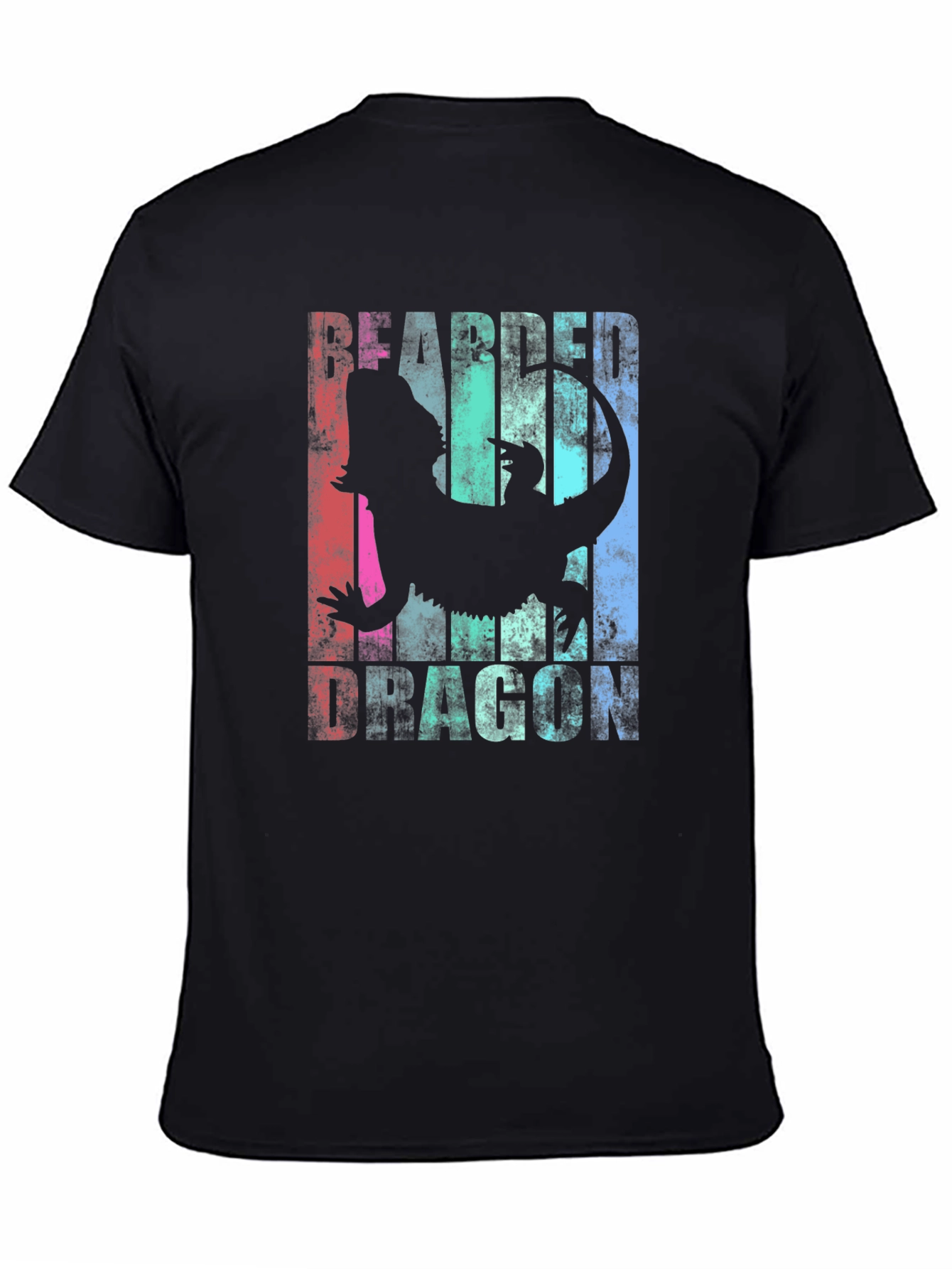 Black Bearded Dragon Graphic Tee - Men's Black T-Shirt view 4