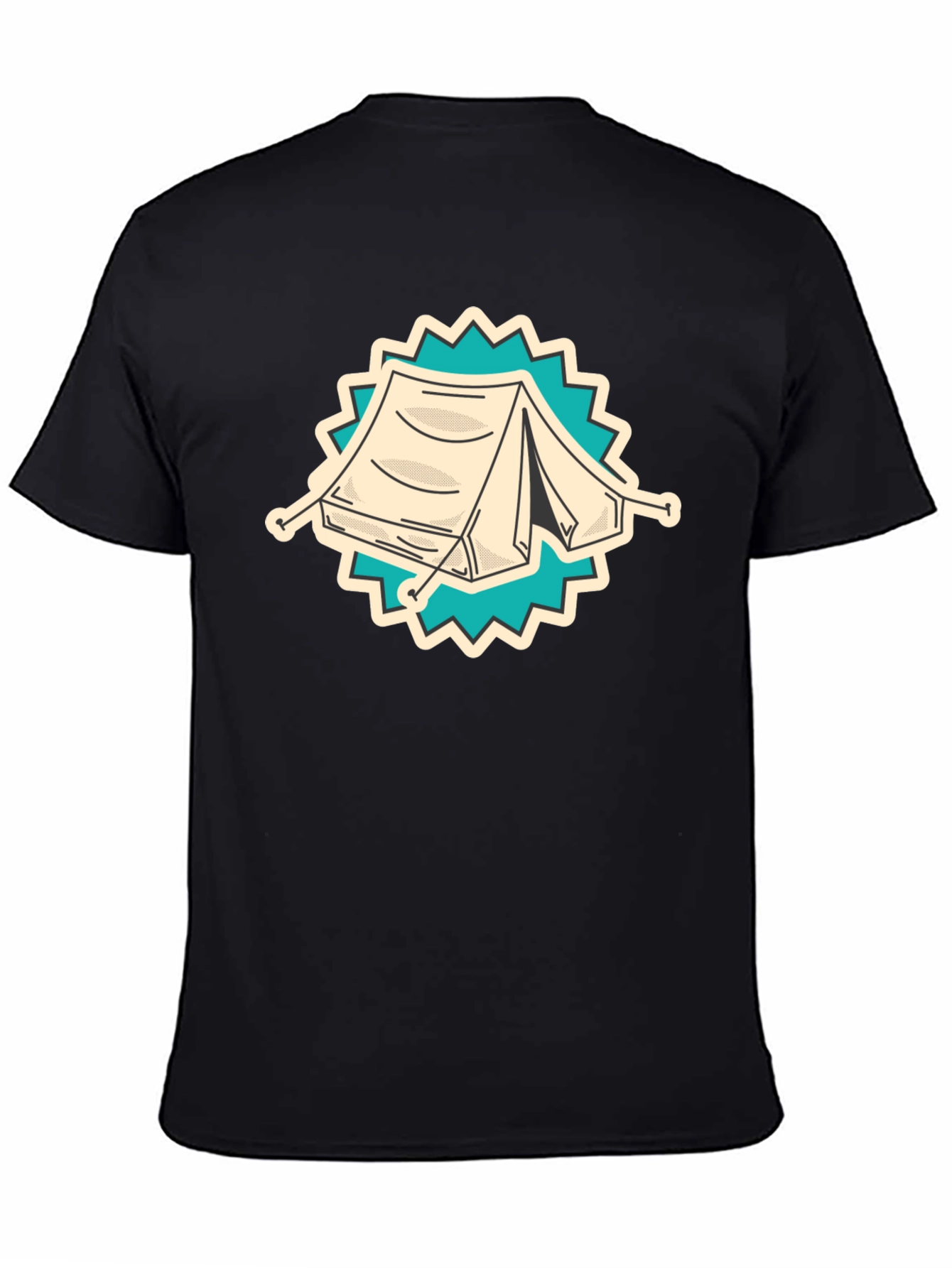 Black Camping Tent Graphic Tee - Adventure Ready Shirt view 4