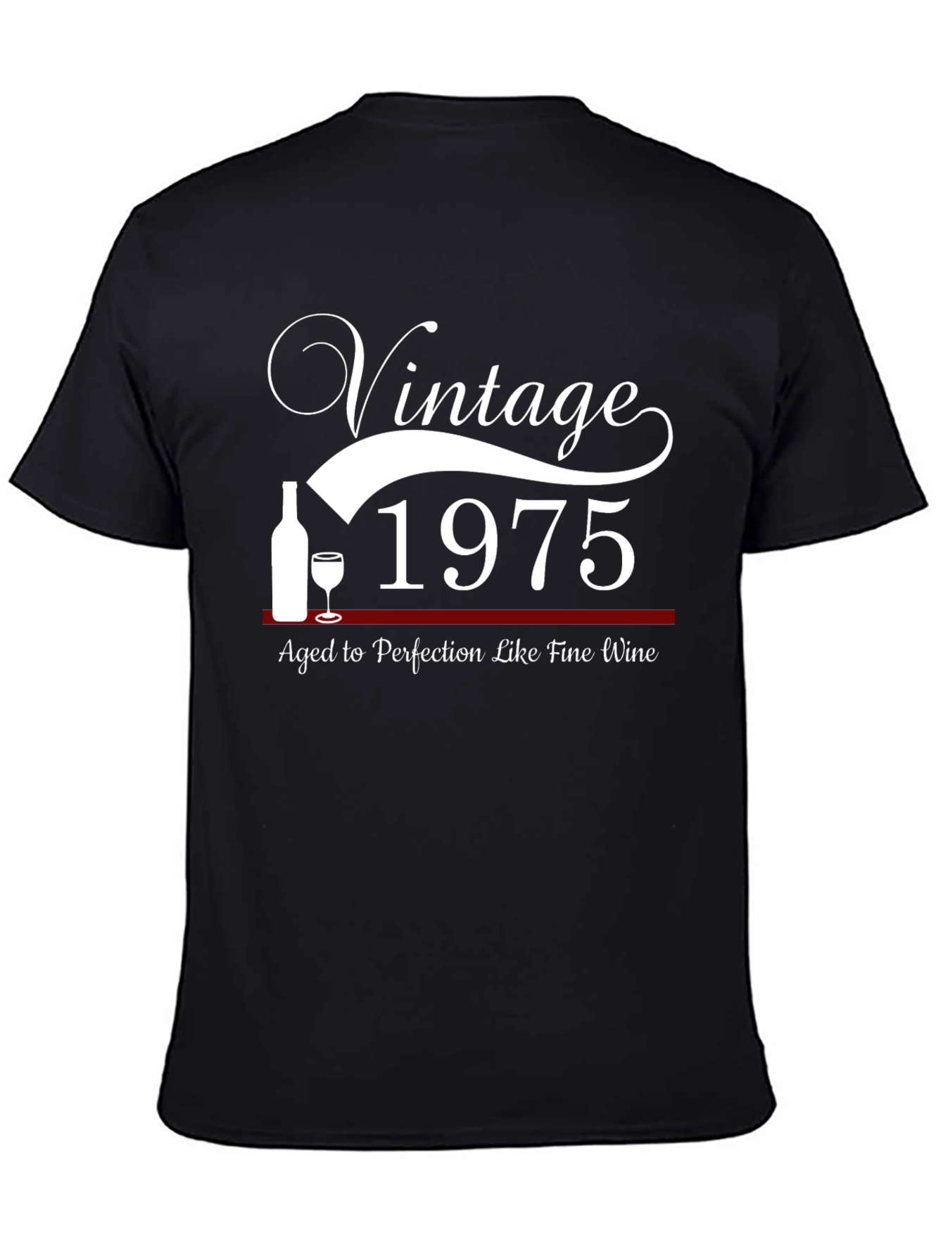 Black Vintage 1975 Aged To Perfection Black T-Shirt view 4