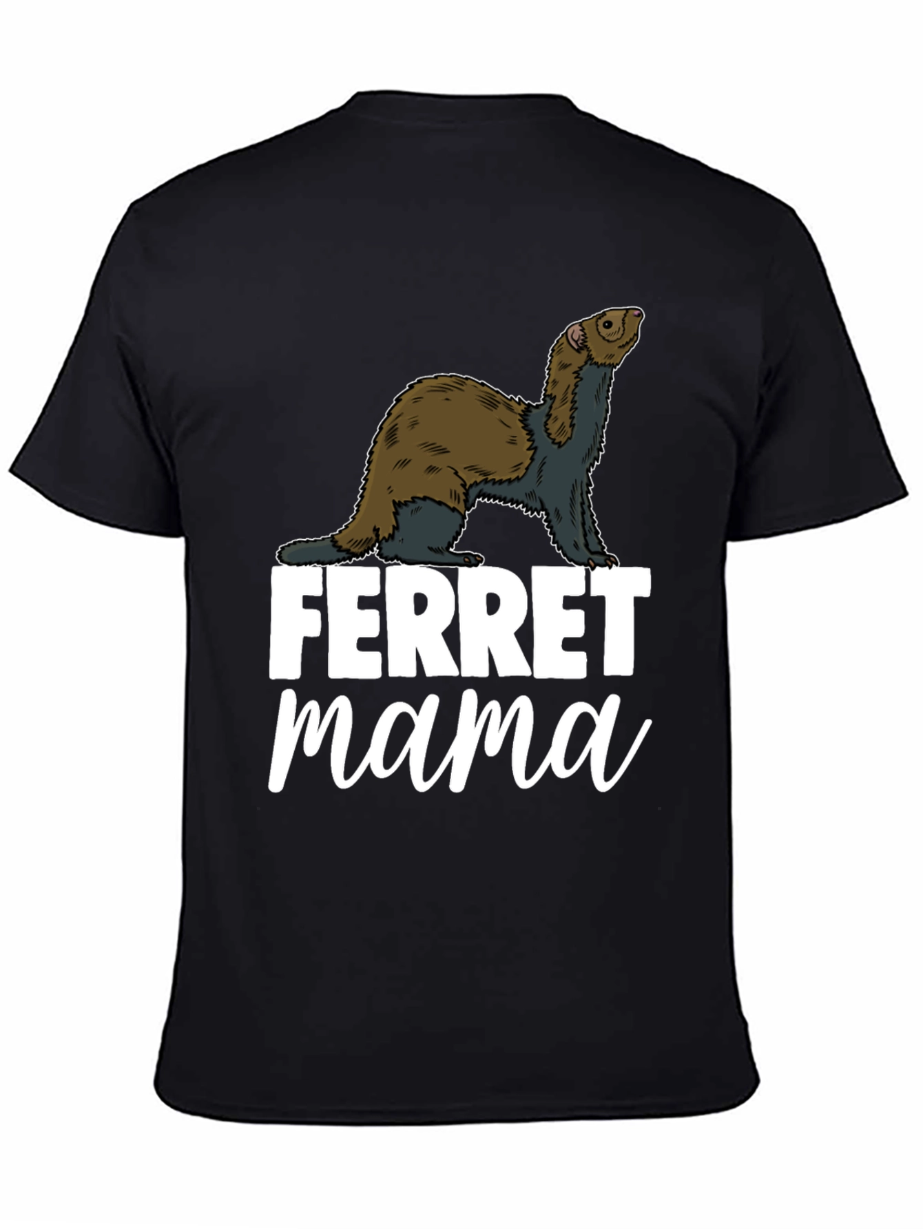 Black Ferret Mama Graphic T-Shirt - Black view 4