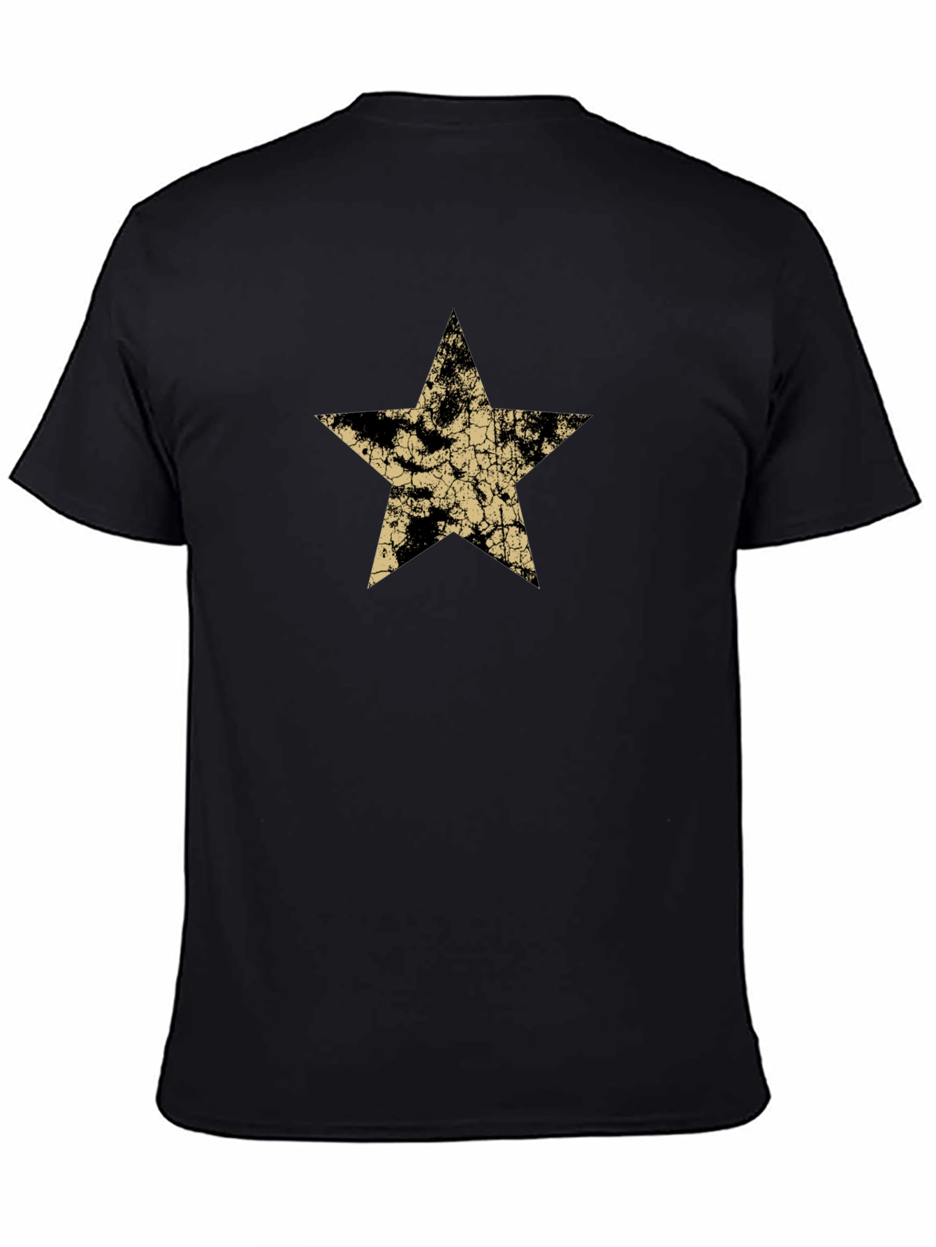 Black Distressed Star Graphic Black Tee view 4