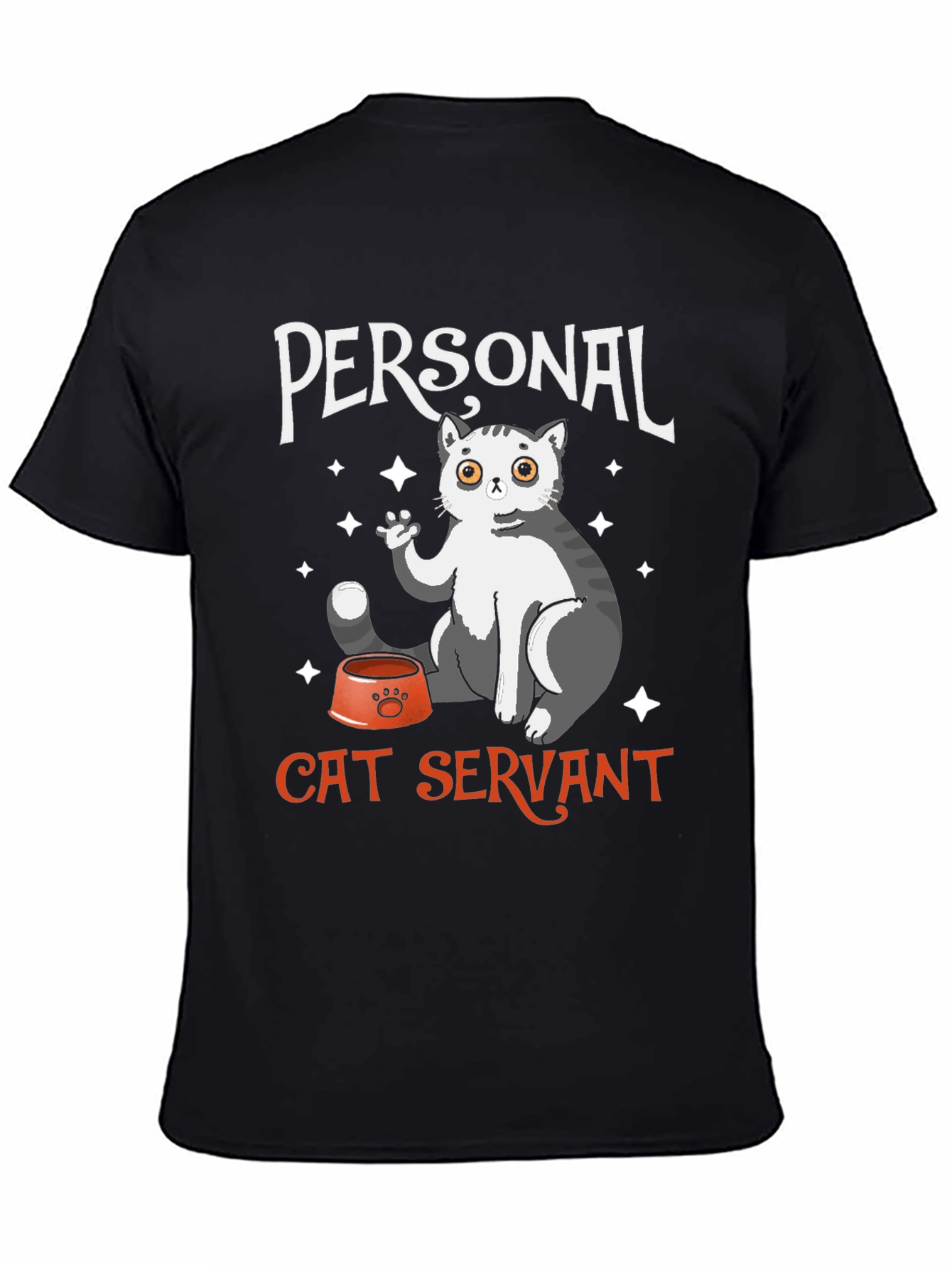 Black Personal Cat Servant T-Shirt view 4