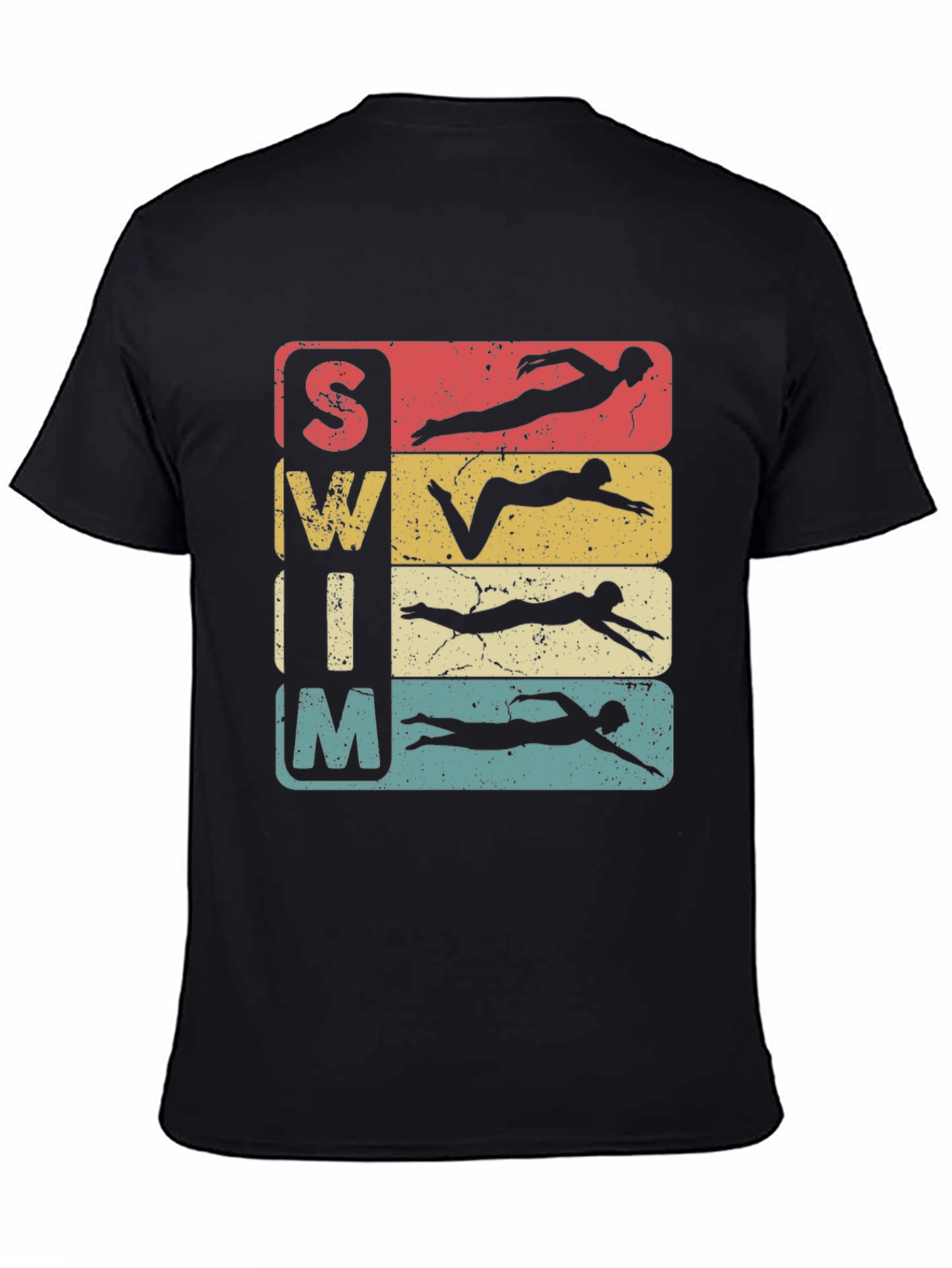 Black Vintage Swim Team T-Shirt view 4