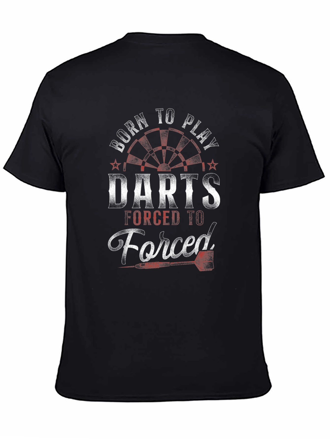 Black Born to Play Darts Black Graphic T-Shirt view 4