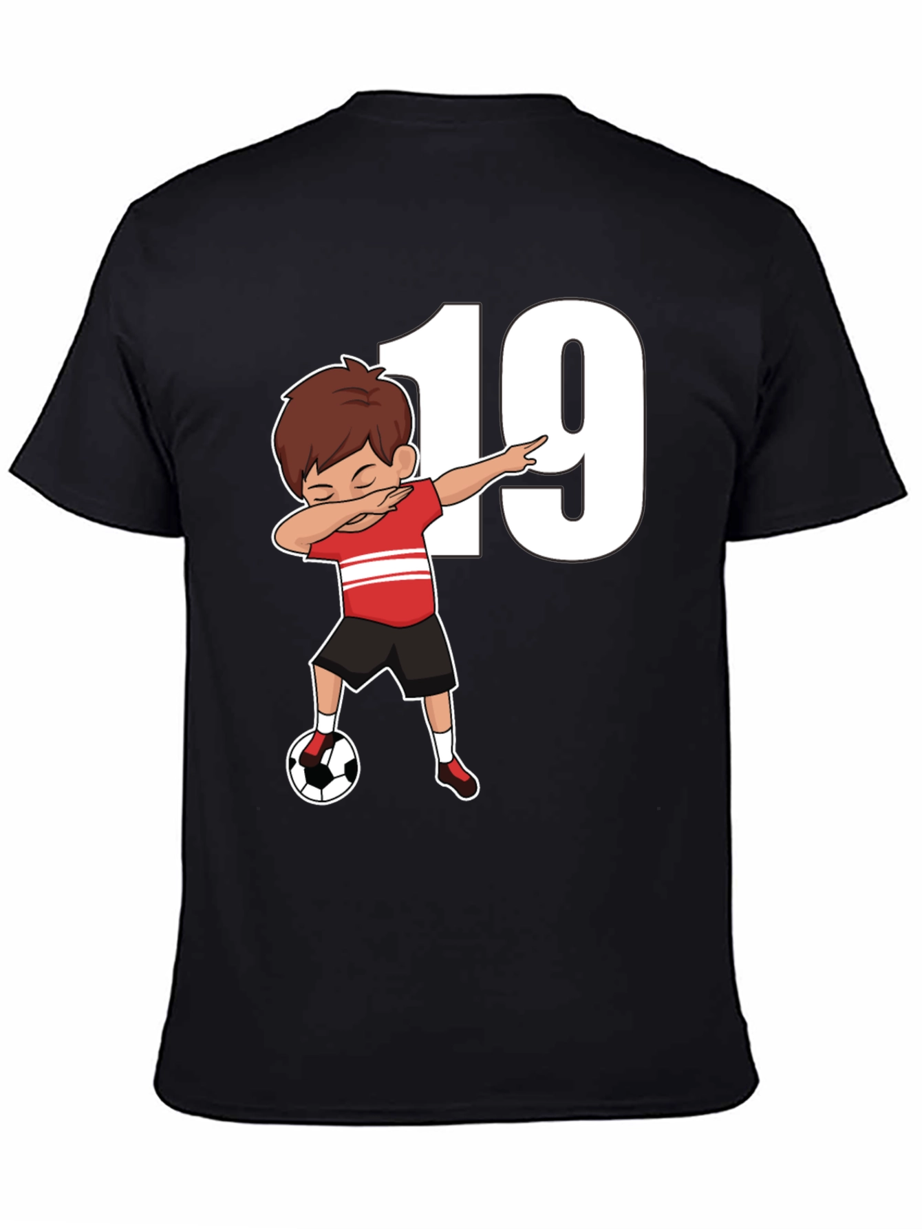 Black Soccer Dab Boy 19 T-Shirt view 4
