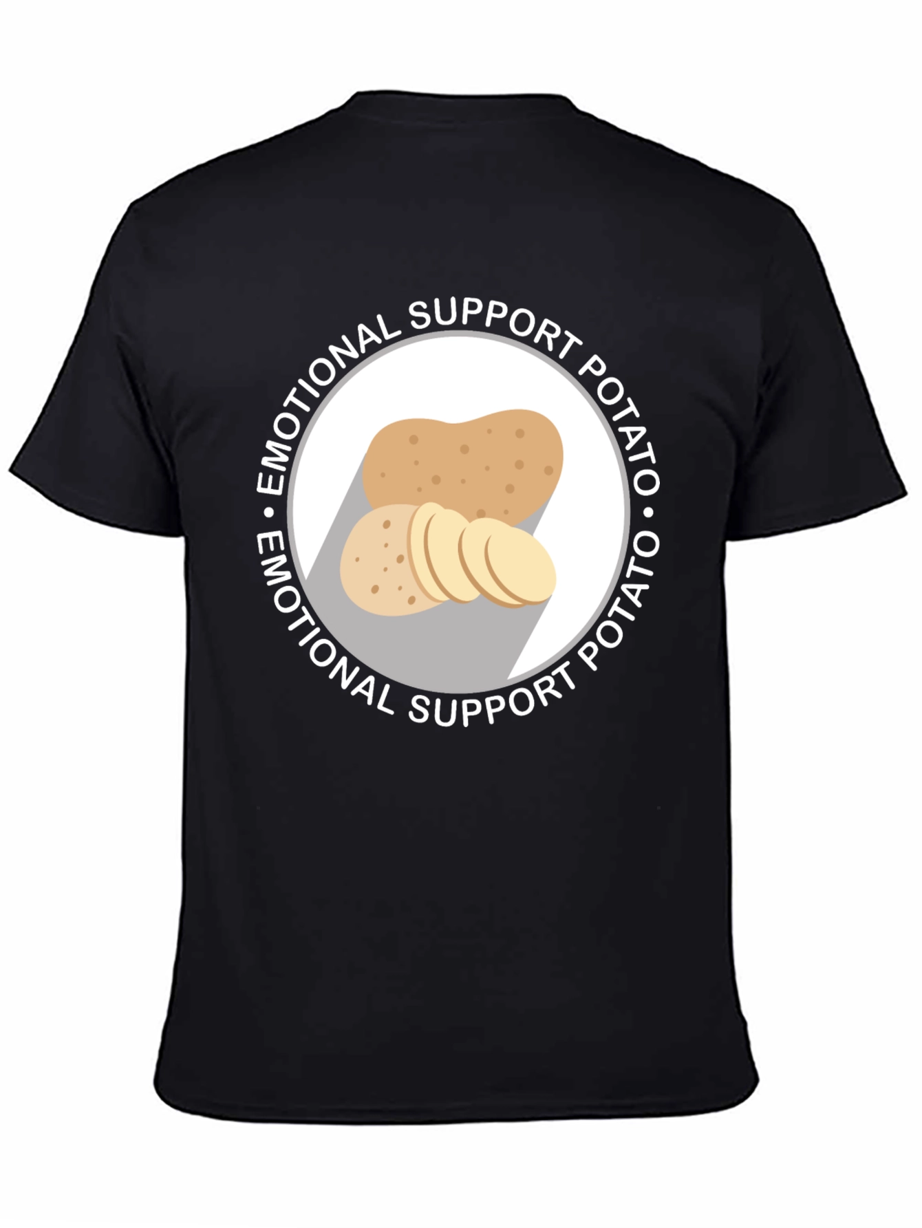 Black Emotional Support Potato Graphic T-Shirt view 4