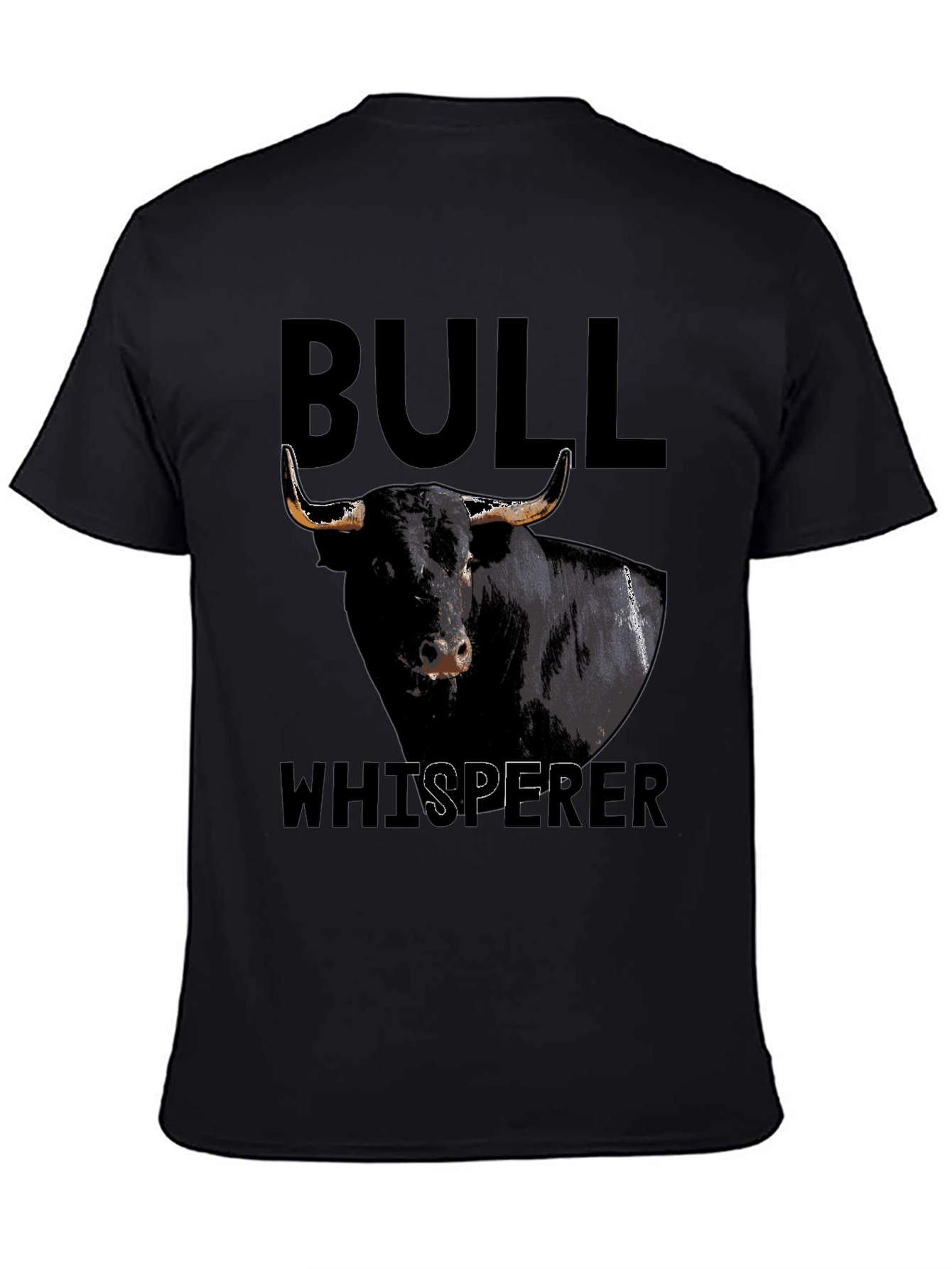 Black Bull Whisperer Graphic Tee - Black Cotton T-Shirt view 4
