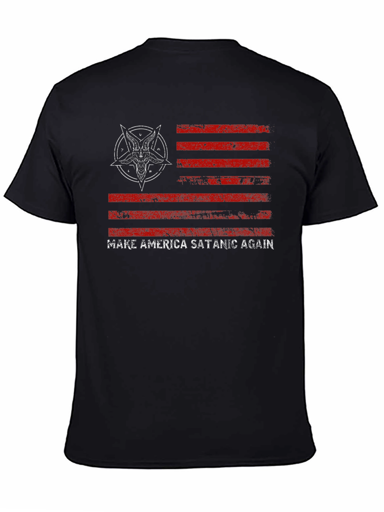 Black Make America Satanic Again Graphic Tee view 4