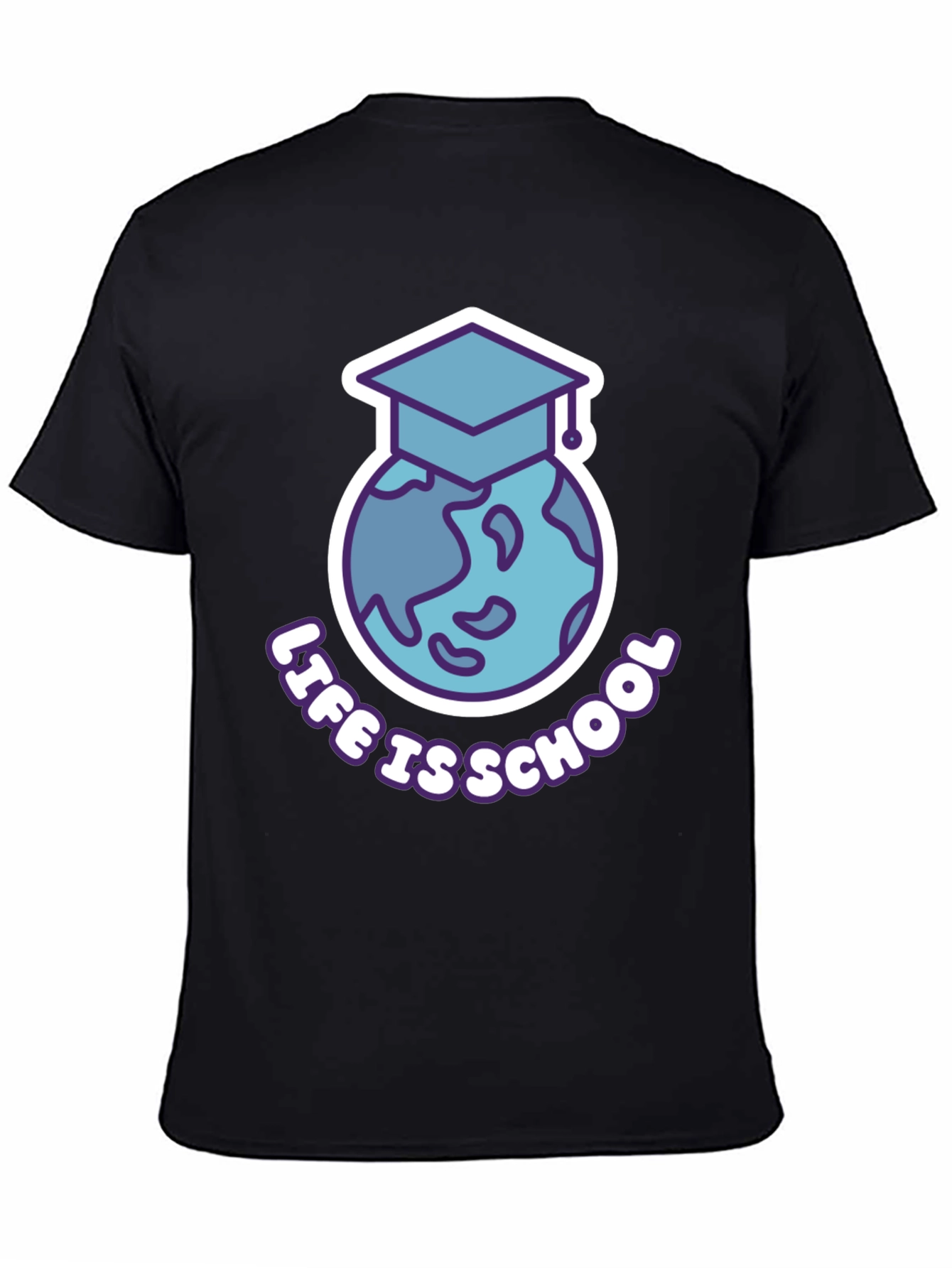 Black Life is School T-Shirt - Graduation Earth Design view 4
