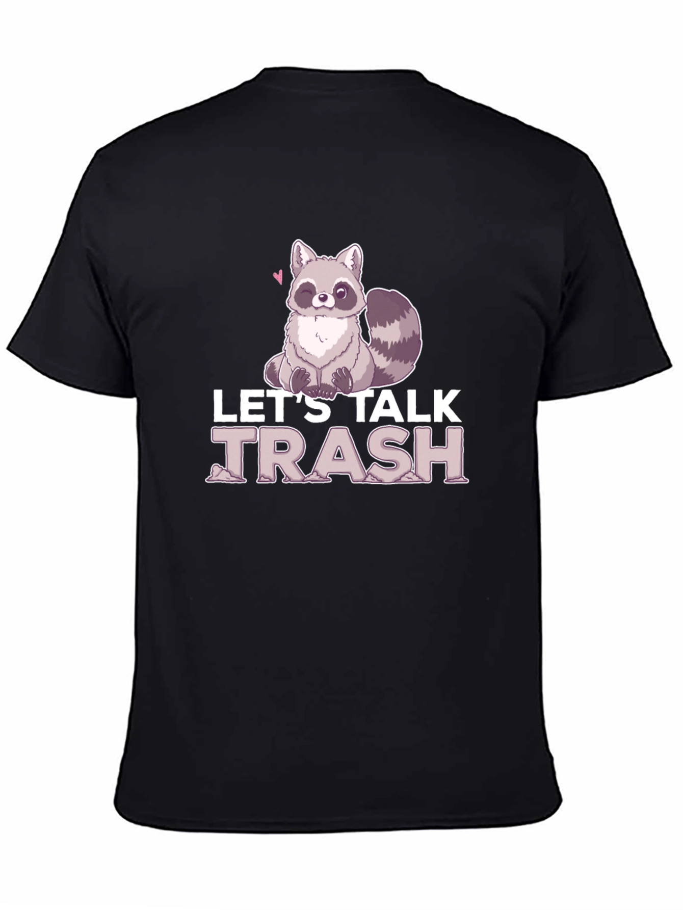 Black Let's Talk Trash Raccoon Graphic T-Shirt view 4