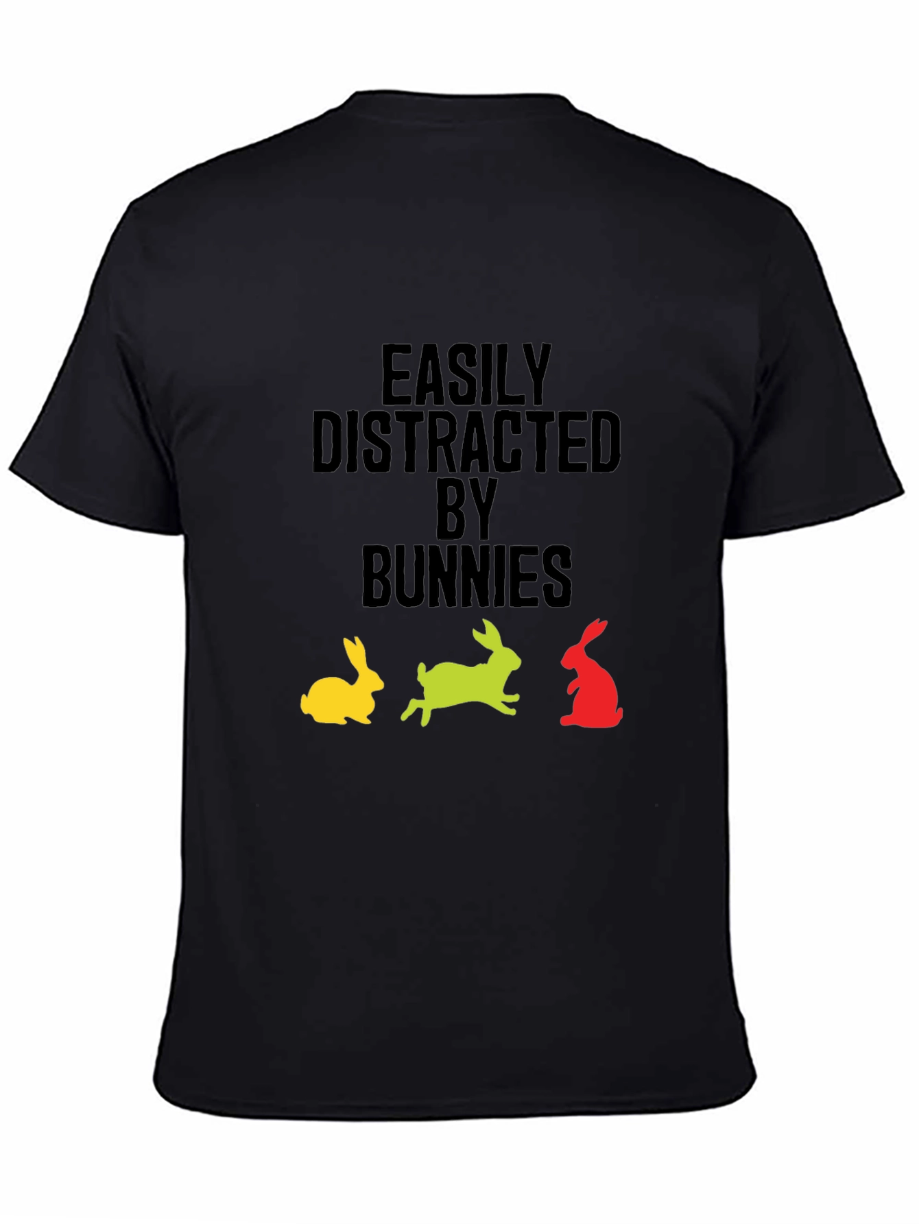Black Easily Distracted By Bunnies Graphic T-Shirt view 4
