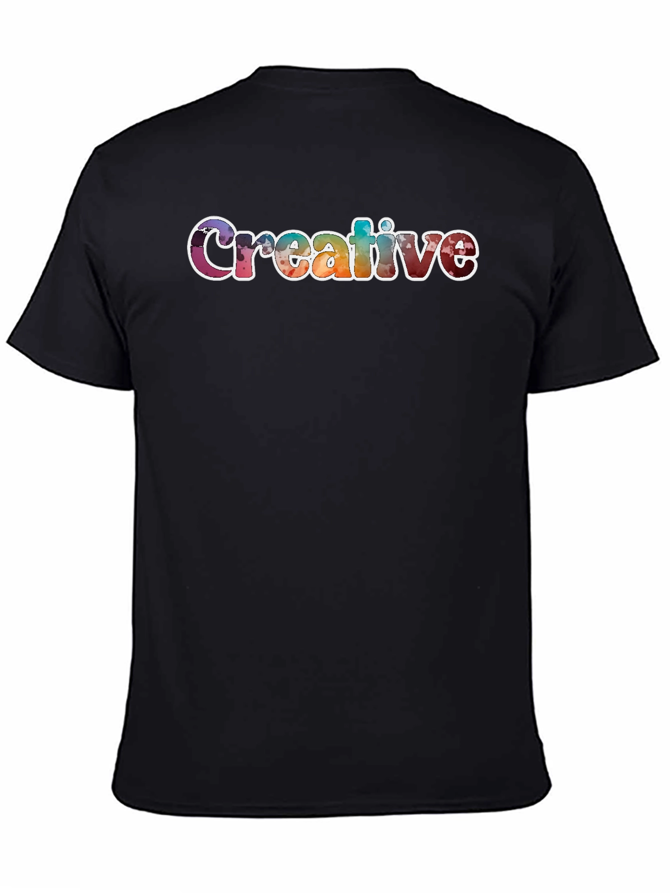 Black Creative Graphic T-Shirt, Unisex Black Tee view 4