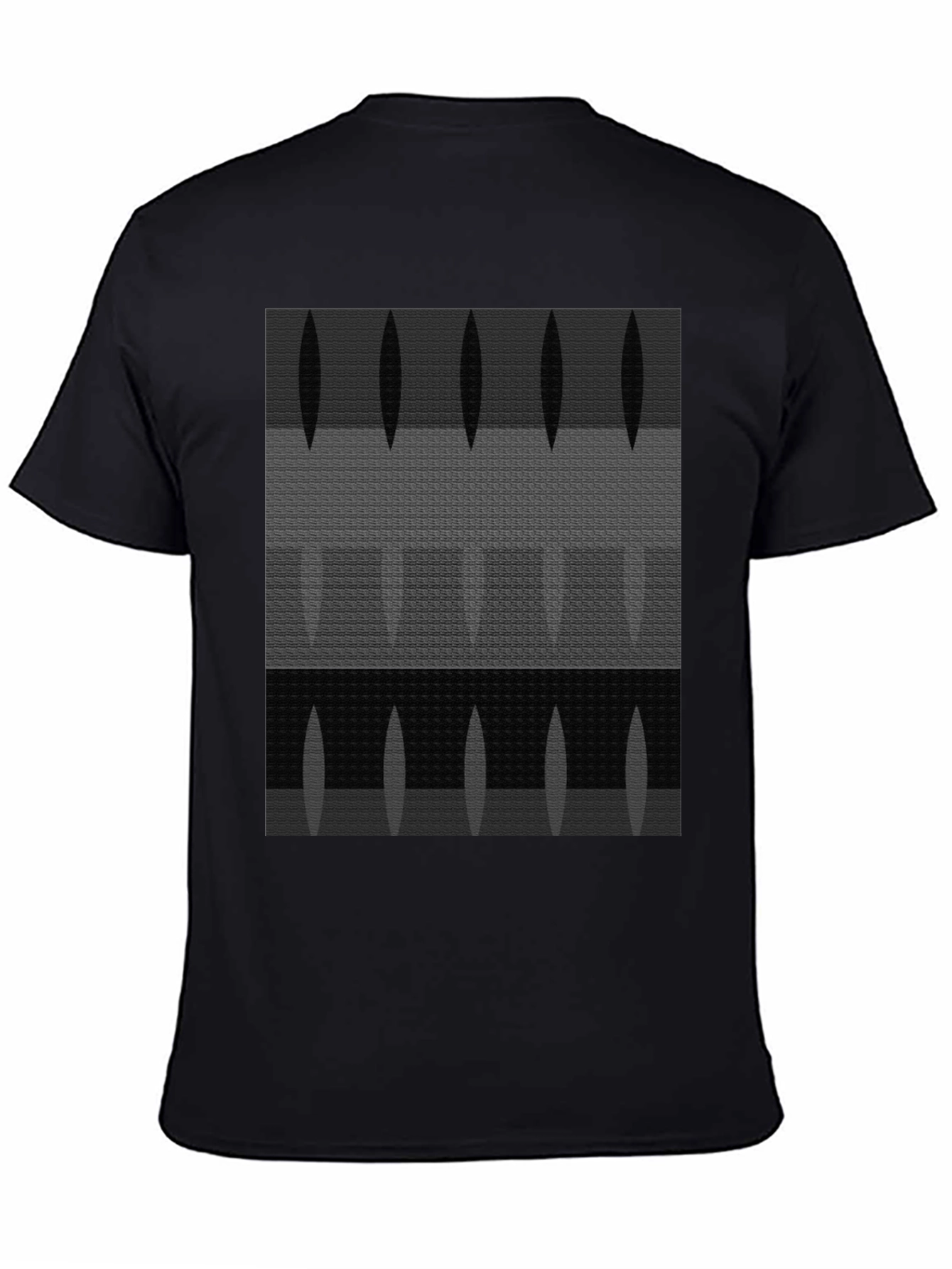 Black Abstract Pattern Graphic T-Shirt - Modern Art Tee view 4