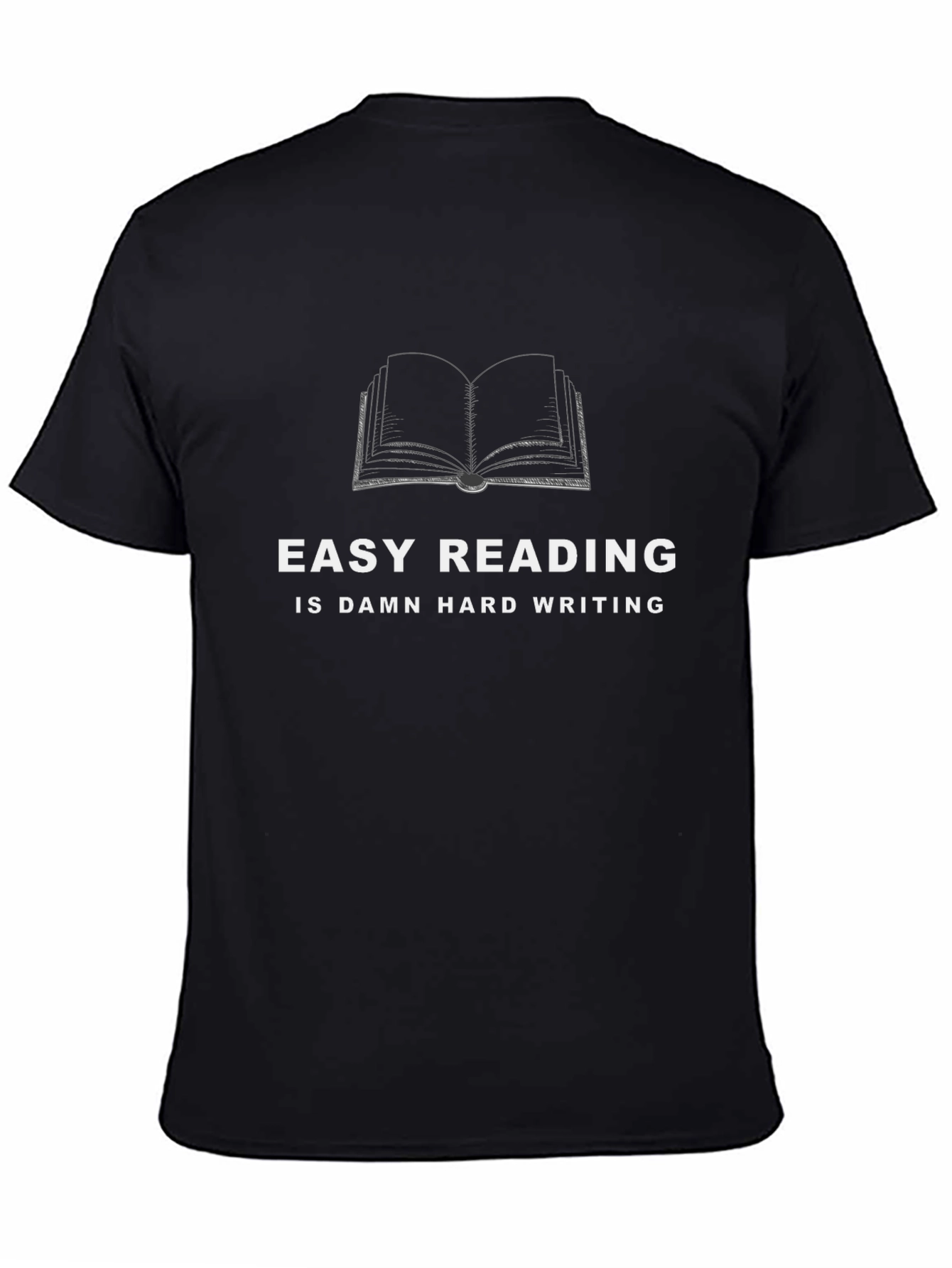 Black Easy Reading T-Shirt: Hard Writing Design view 4
