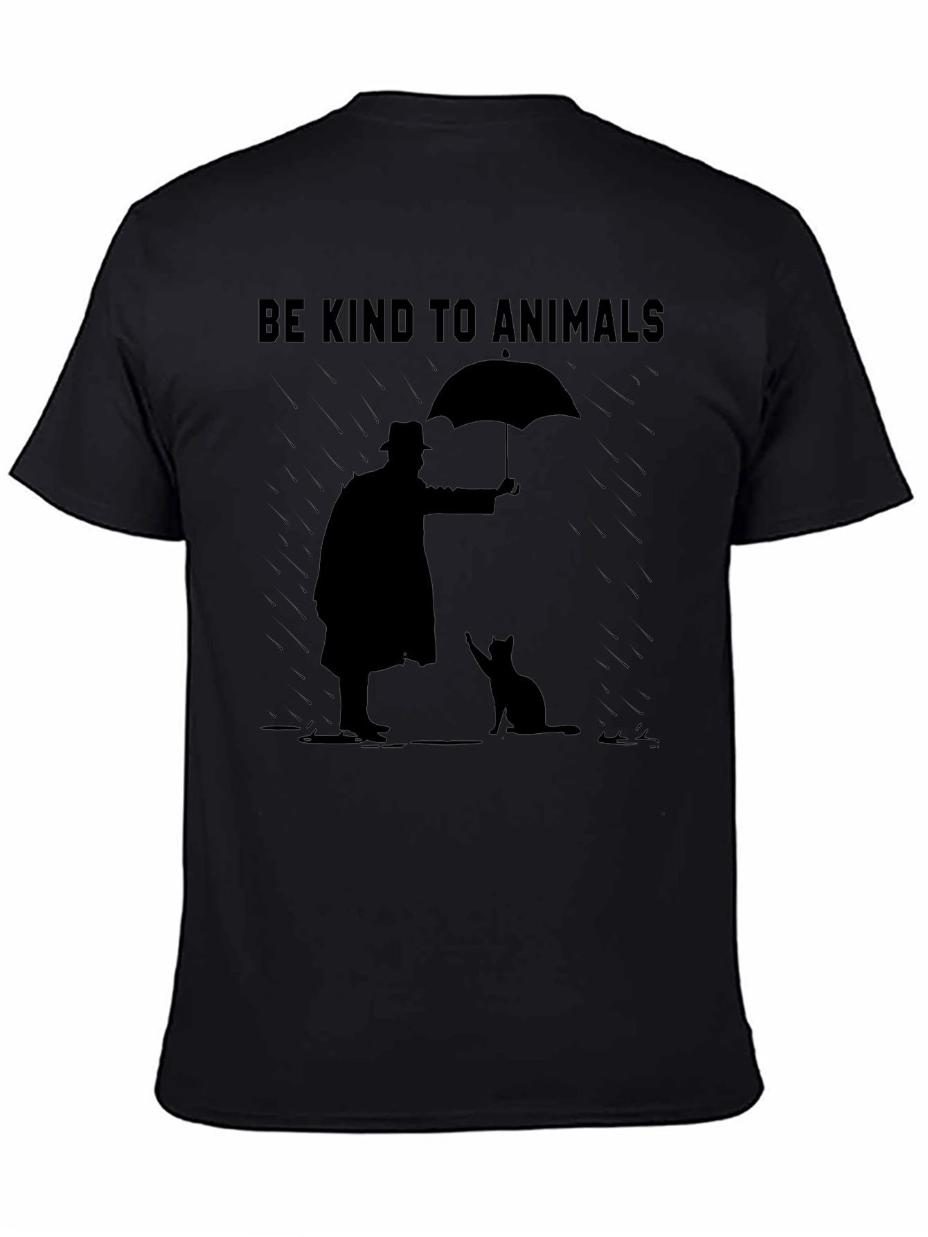 Black Be Kind to Animals Graphic Tee view 4