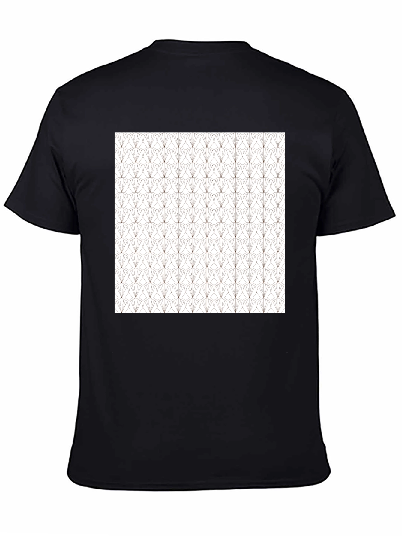 Black Geometric Pattern Tee - Modern Art Deco Style Shirt view 4