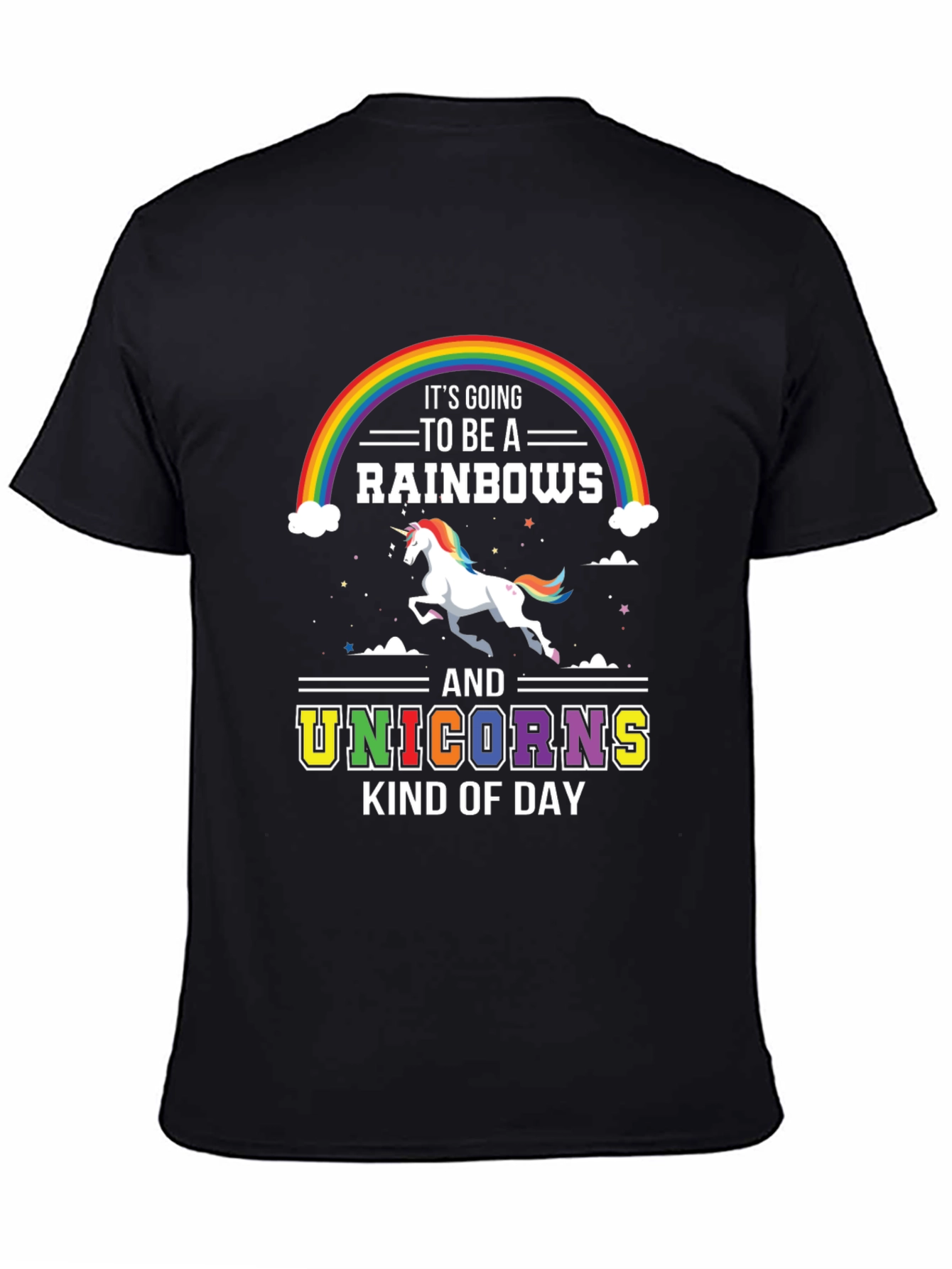 Black Rainbows & Unicorns T-Shirt: Magical Kind of Day! view 4