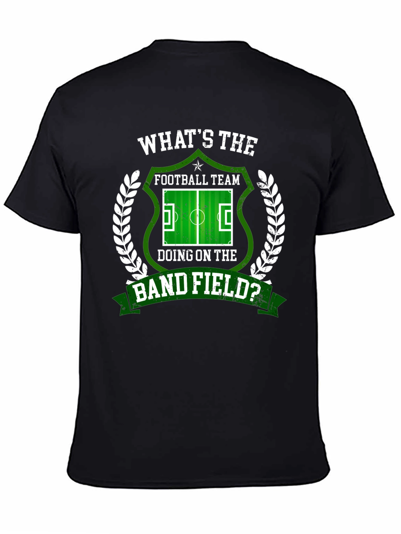 Black Funny Football Band Field Graphic T-Shirt view 4