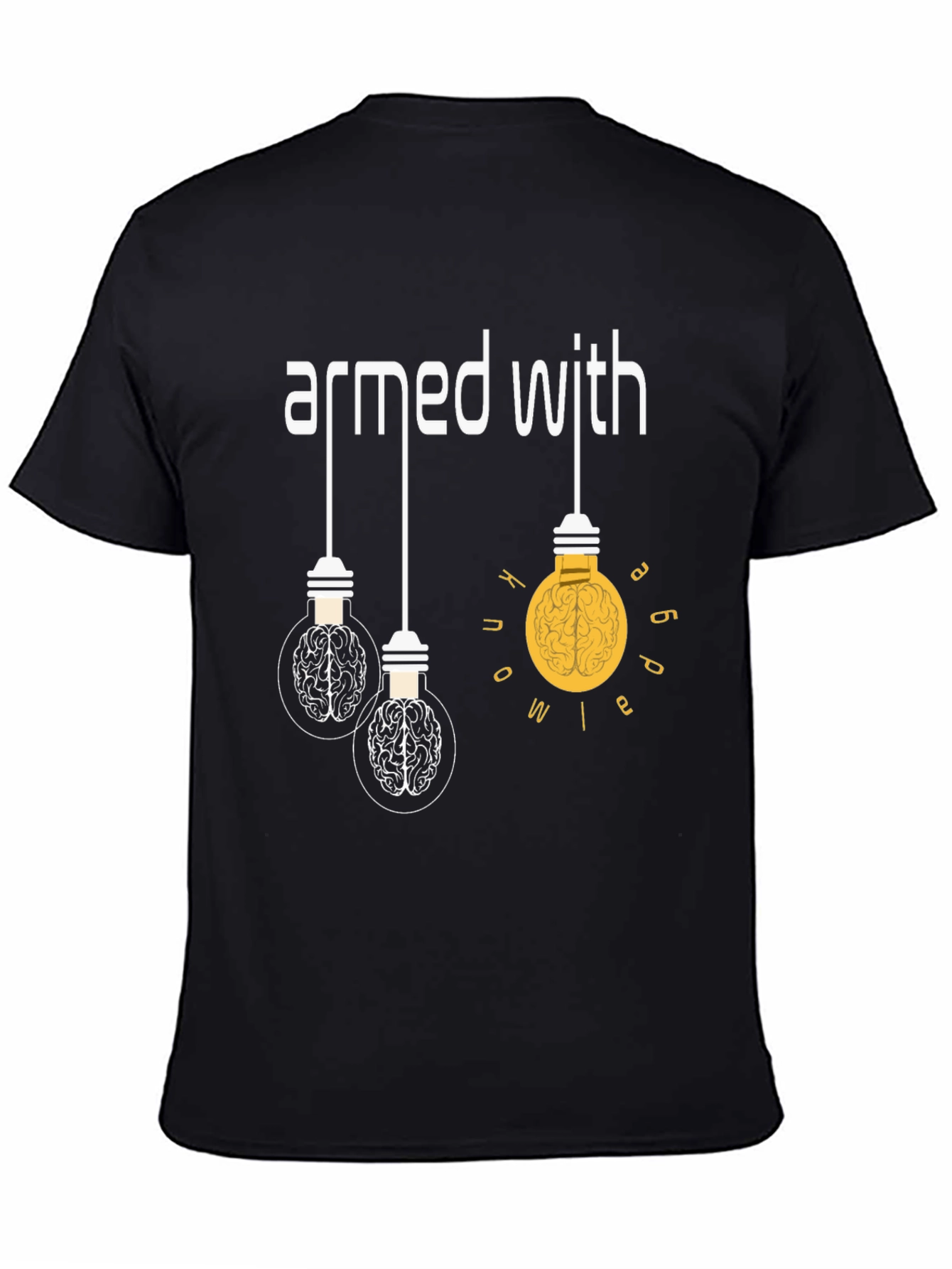 Black Armed With Ideas Graphic T-Shirt - Brain Power view 4