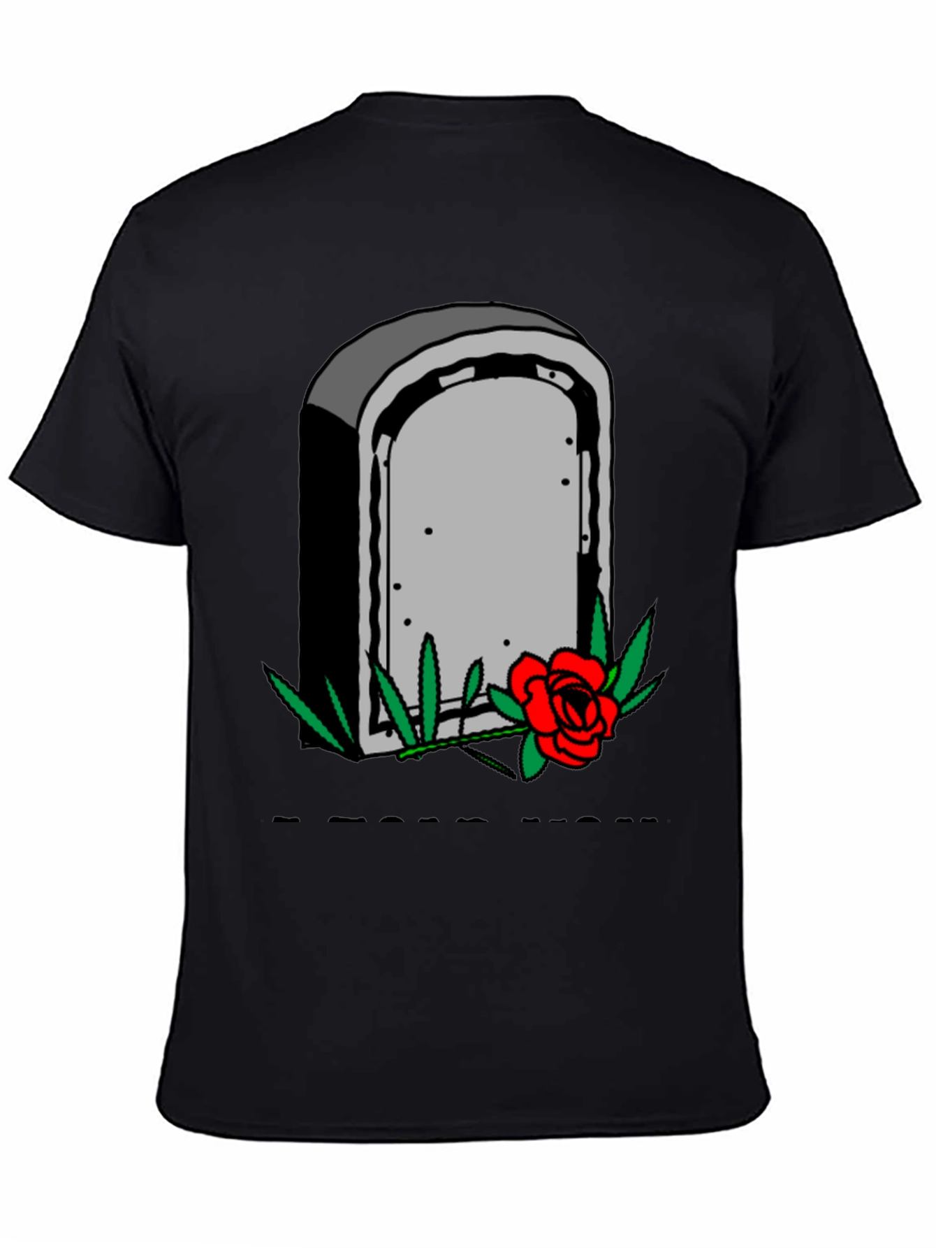 Black Grave & Rose Graphic T-Shirt - Edgy Casual Wear view 4