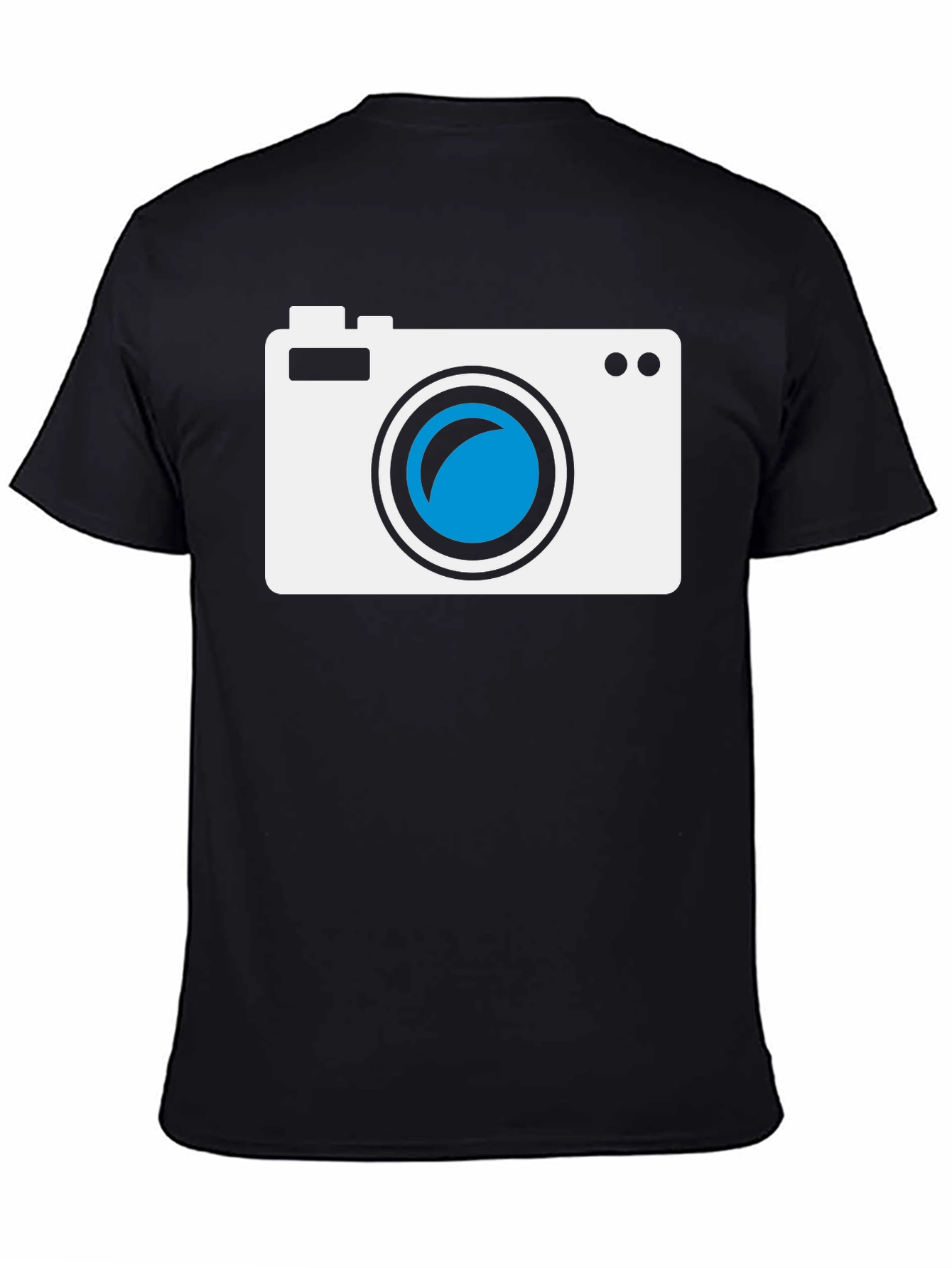 Black Camera Graphic Tee - Black Cotton T-Shirt view 4