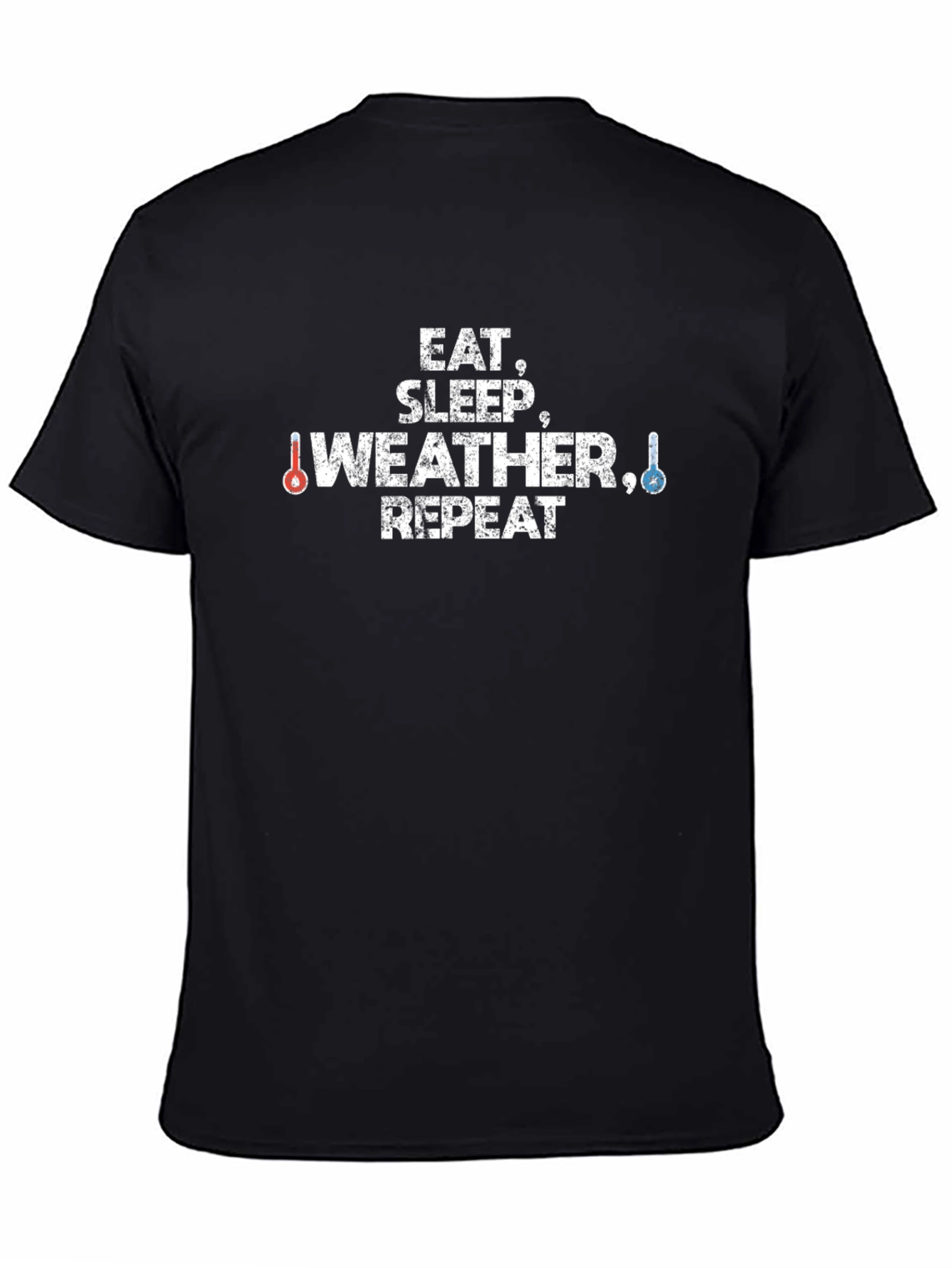 Black Eat, Sleep, Weather, Repeat Graphic Tee view 4