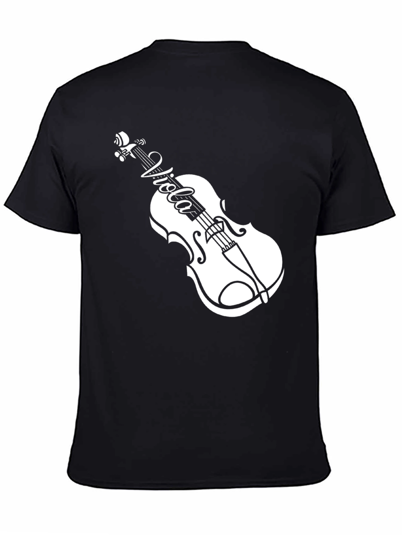 Black Viola Violin Black T-Shirt Music Lover Tee view 4