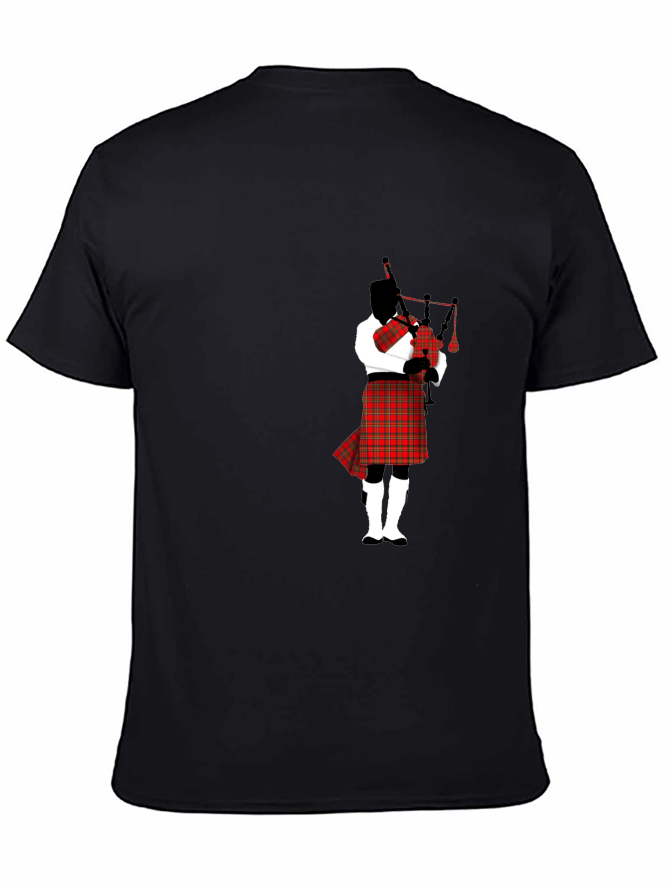 Black Bagpipe Player Black T-Shirt view 4