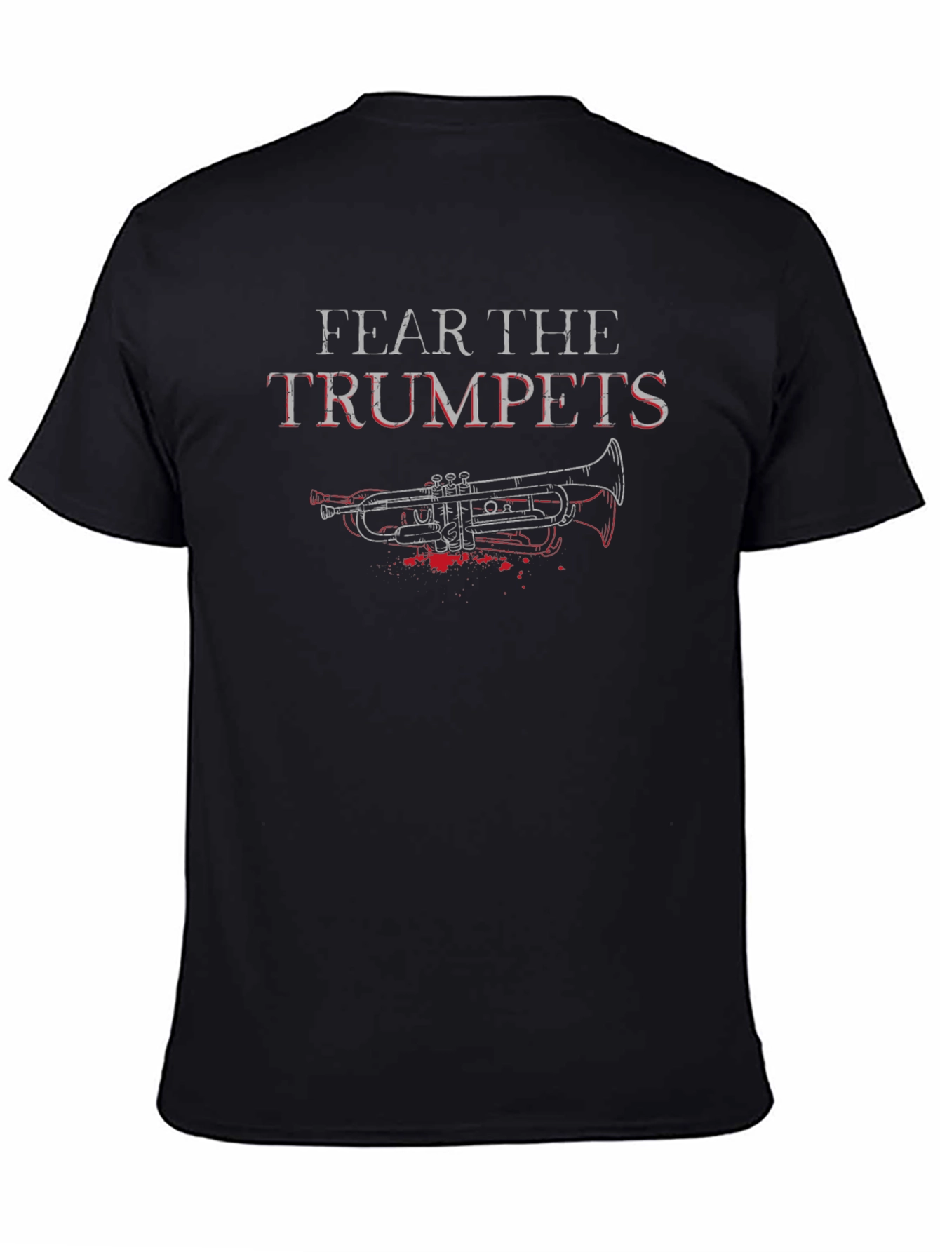 Black Fear the Trumpets Graphic Tee - Black Cotton Blend view 4
