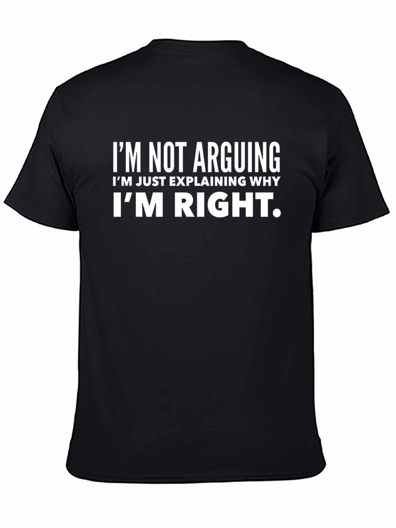 Black Funny Sarcastic T-Shirt - I'm Not Arguing view 4