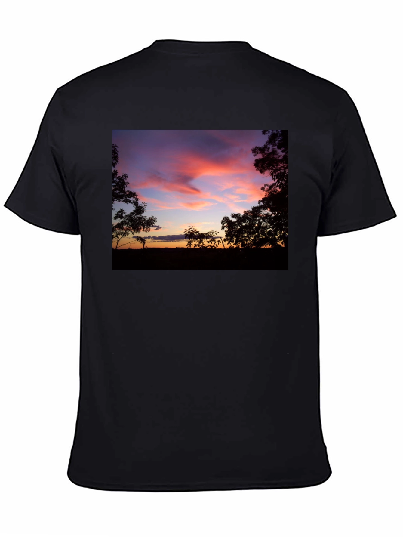 Black Sunset Silhouette Graphic Tee - Soft Cotton Blend view 4