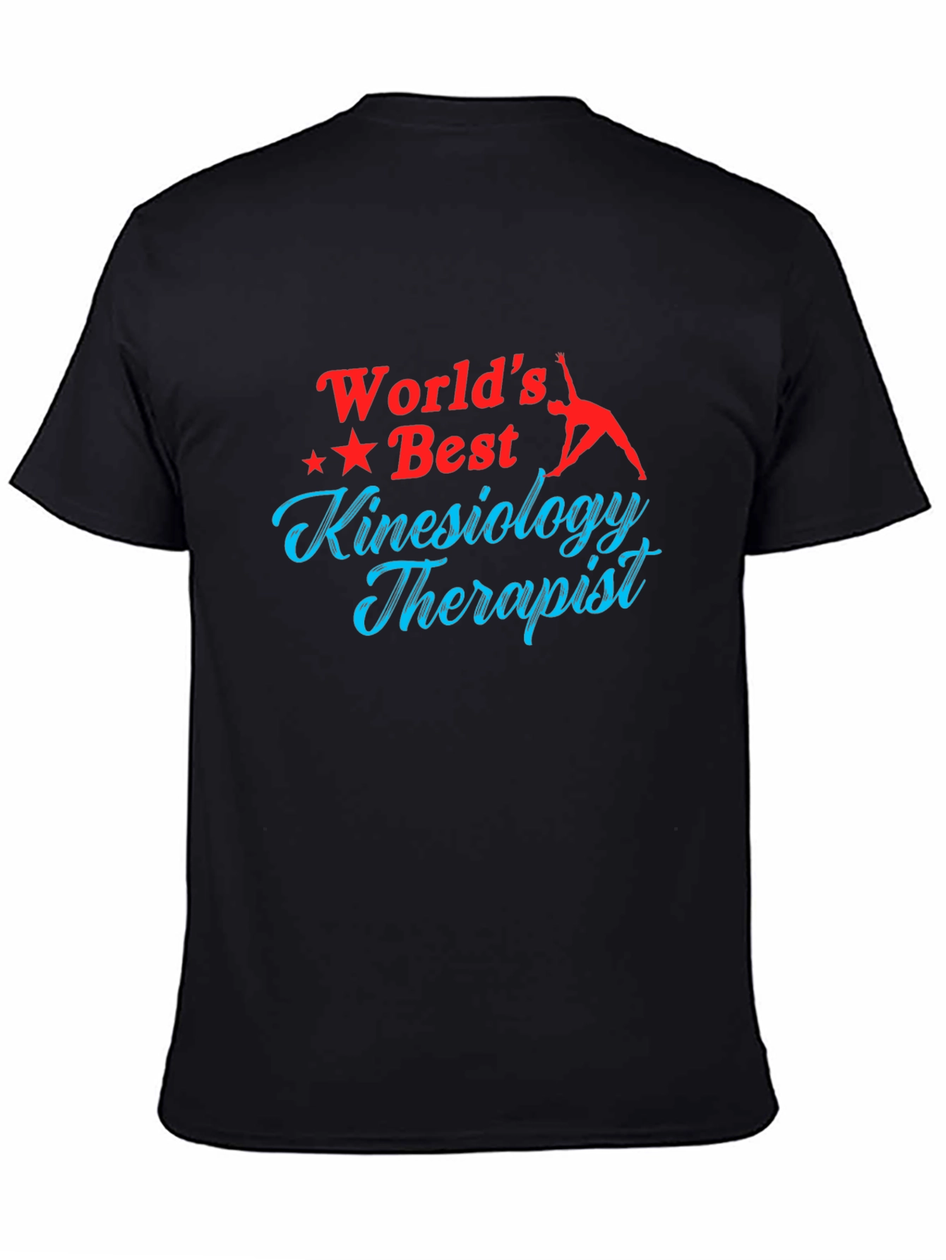 World's Best Kinesiology Therapist Black T-Shirt - 4