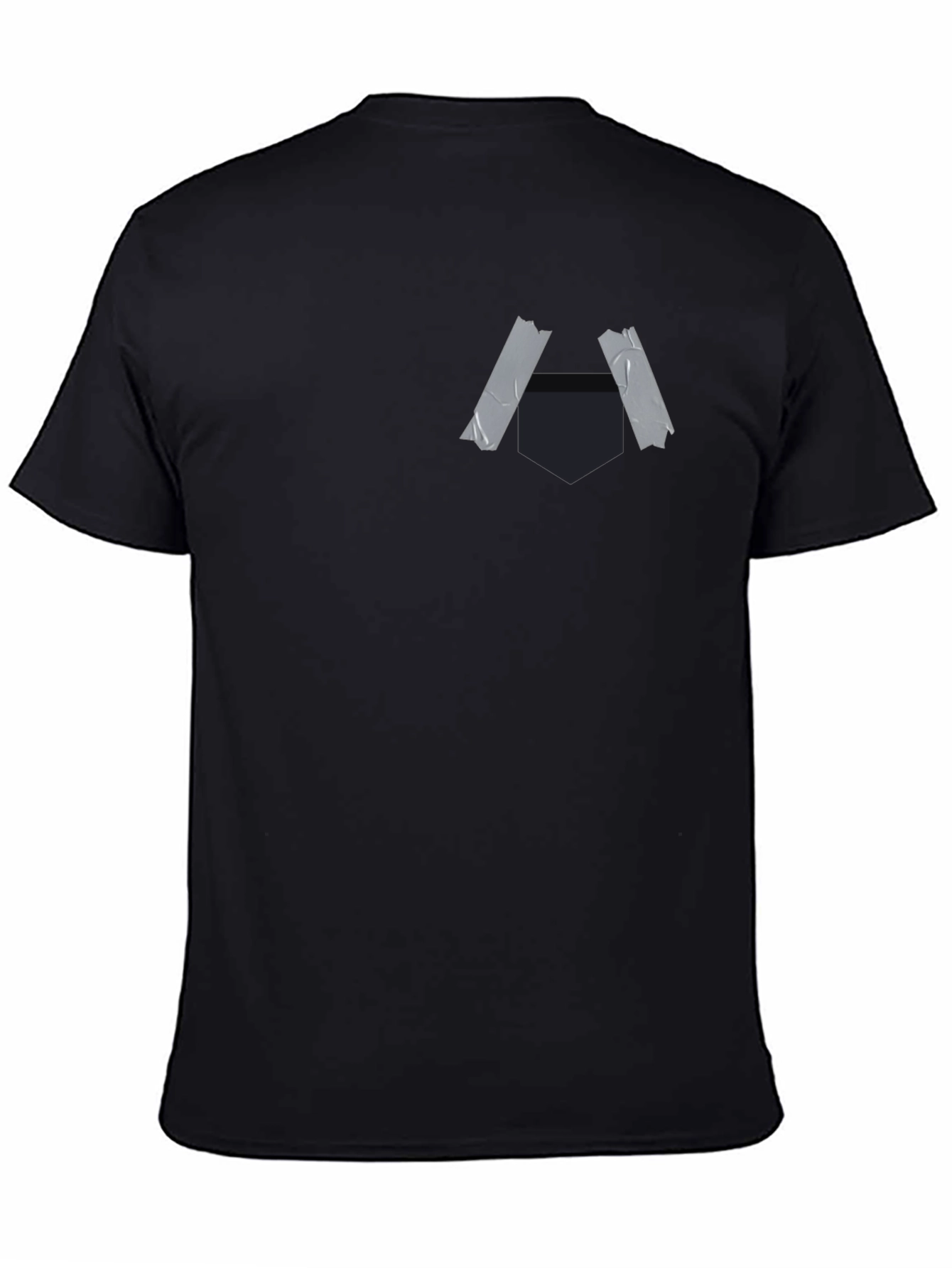 Black Taped Pocket Graphic Tee - Casual Style view 4