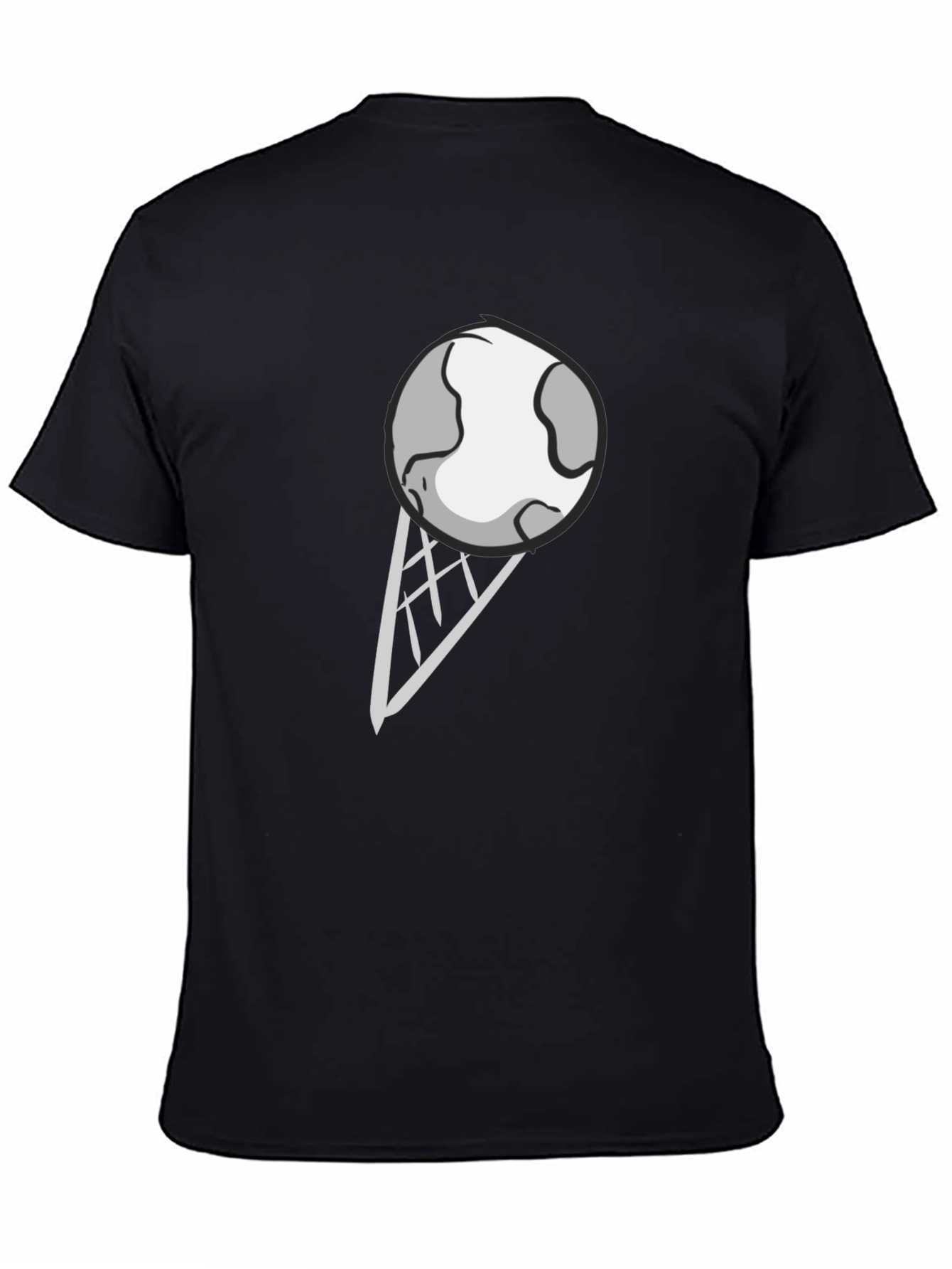 Black Earth Ice Cream Graphic Tee - Novelty Black T-Shirt view 4