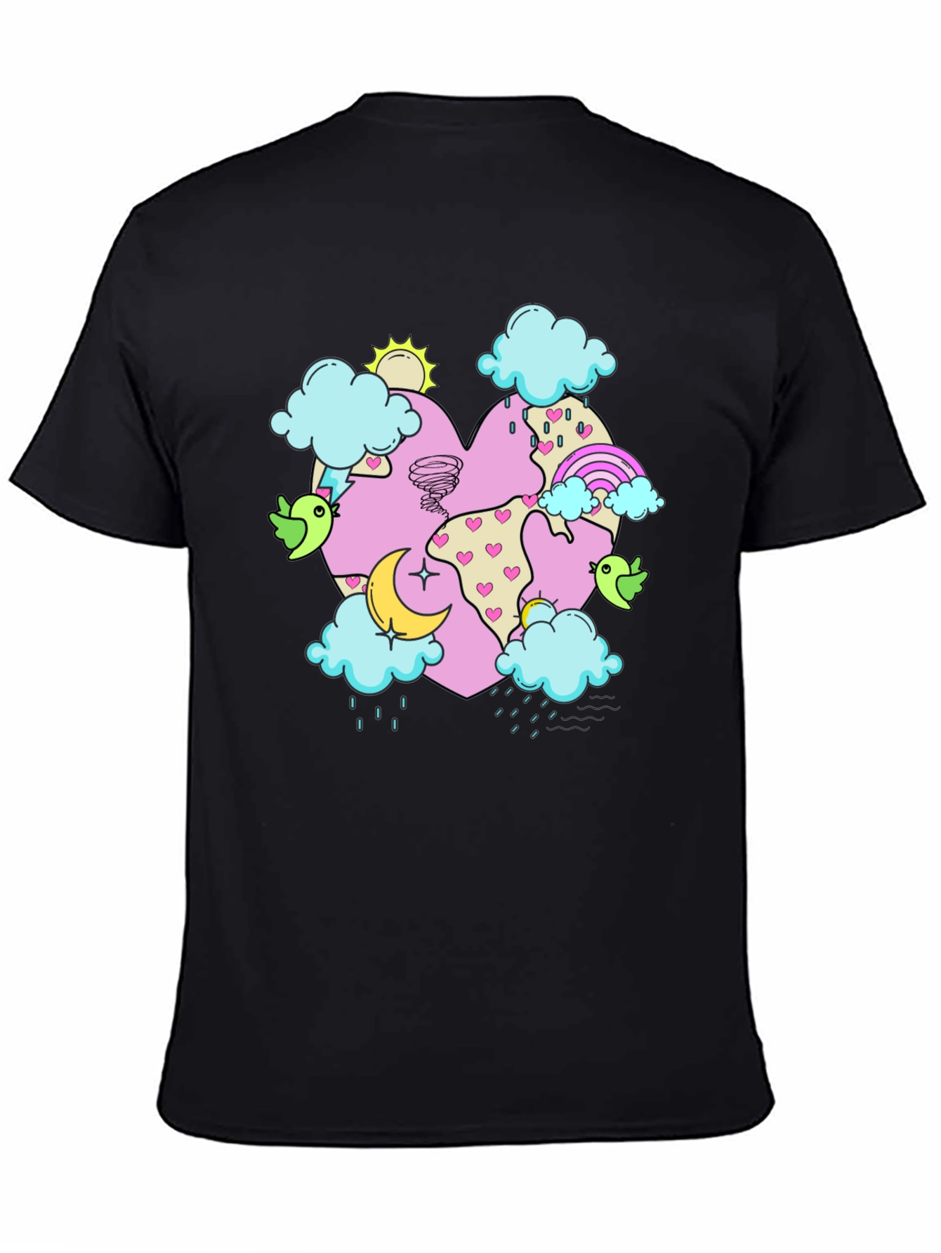 Black Weather Heart Graphic Tee - Unisex view 4