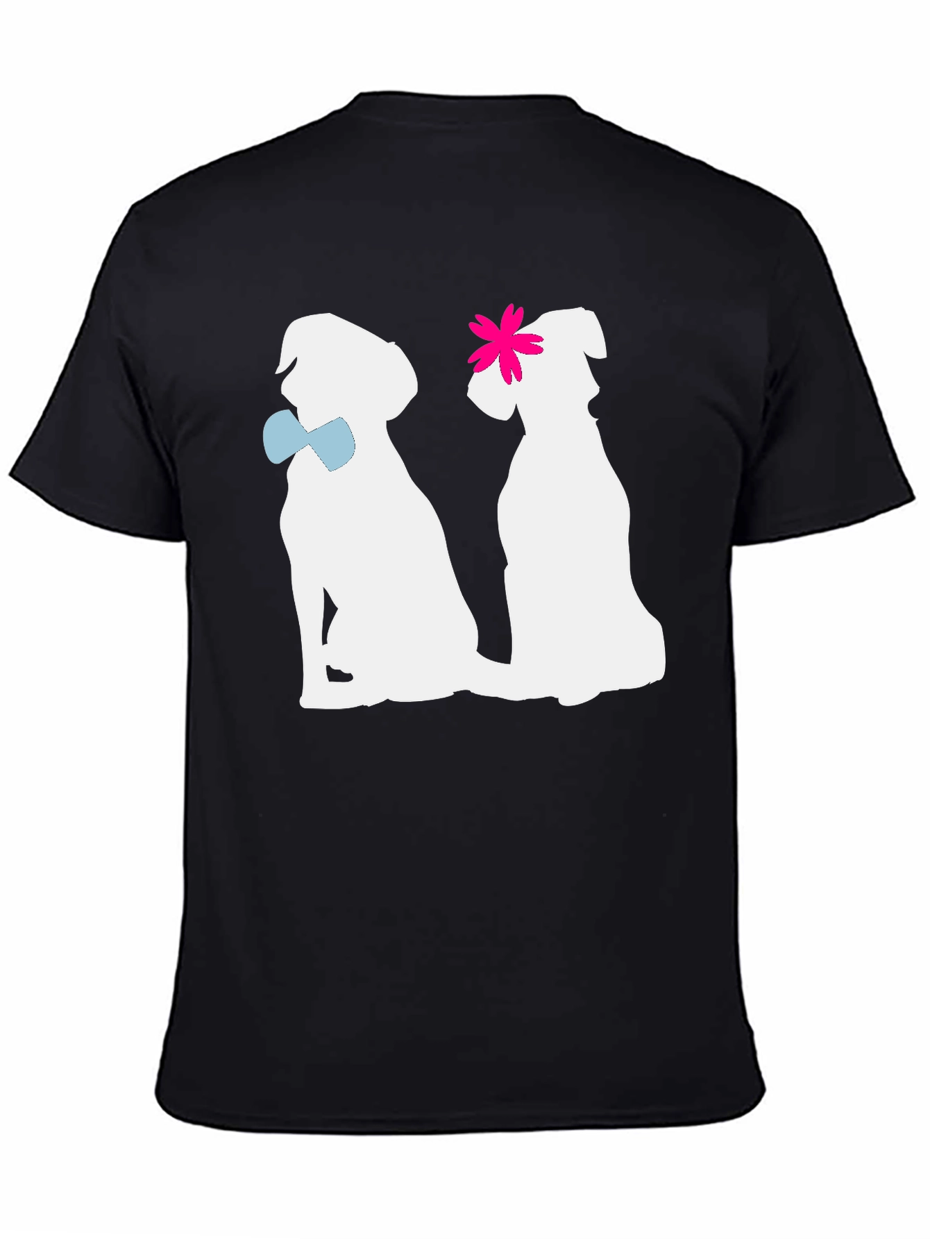 Black Couple Dogs Graphic T-Shirt view 4