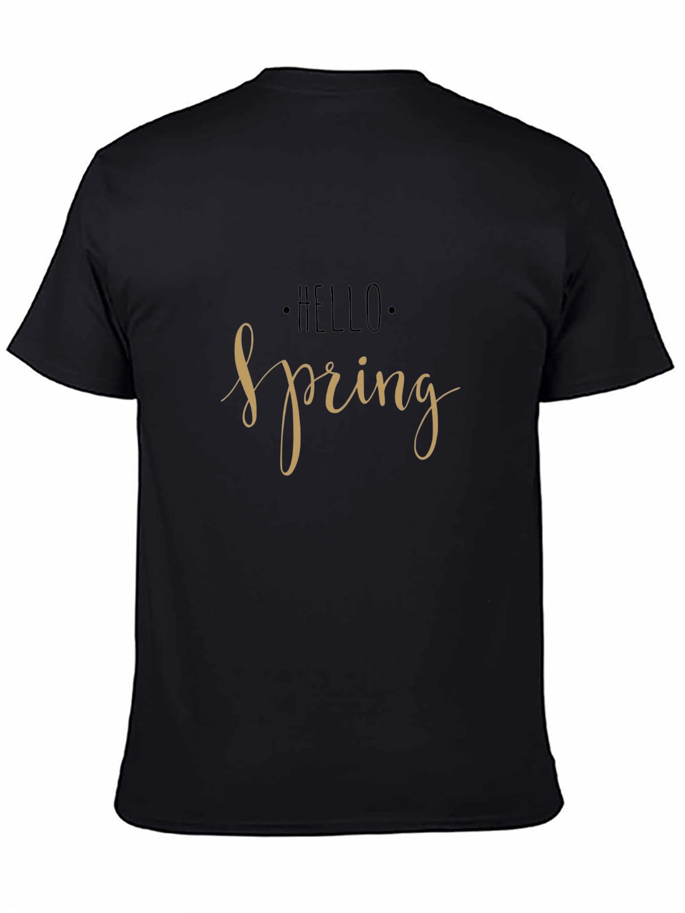 Black Hello Spring Graphic T-Shirt - Stylish Casual Tee view 4