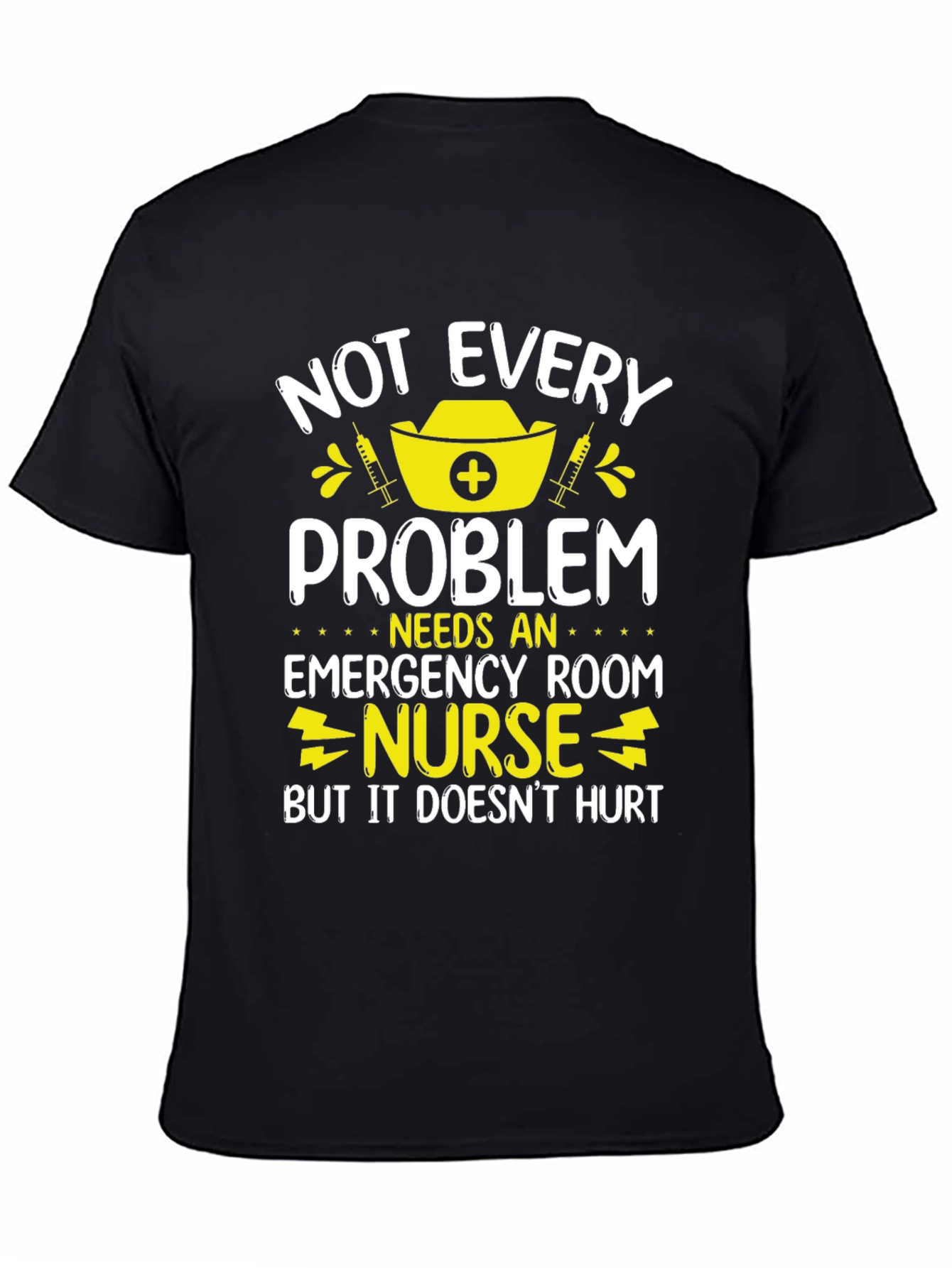 Black Emergency Room Nurse T-Shirt - Funny Nurse Gift view 4