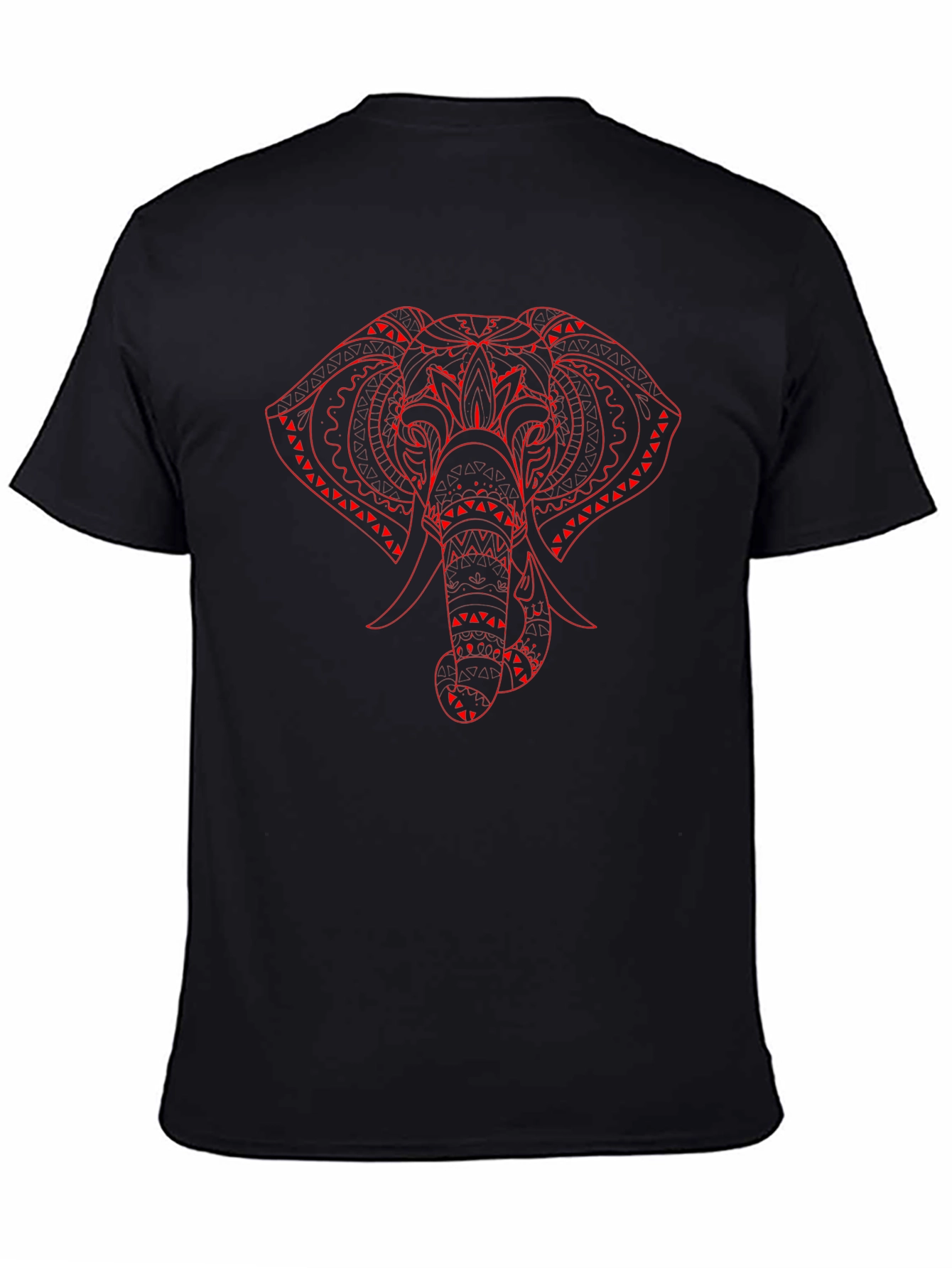 Black Elephant Graphic Print Black T-Shirt view 4