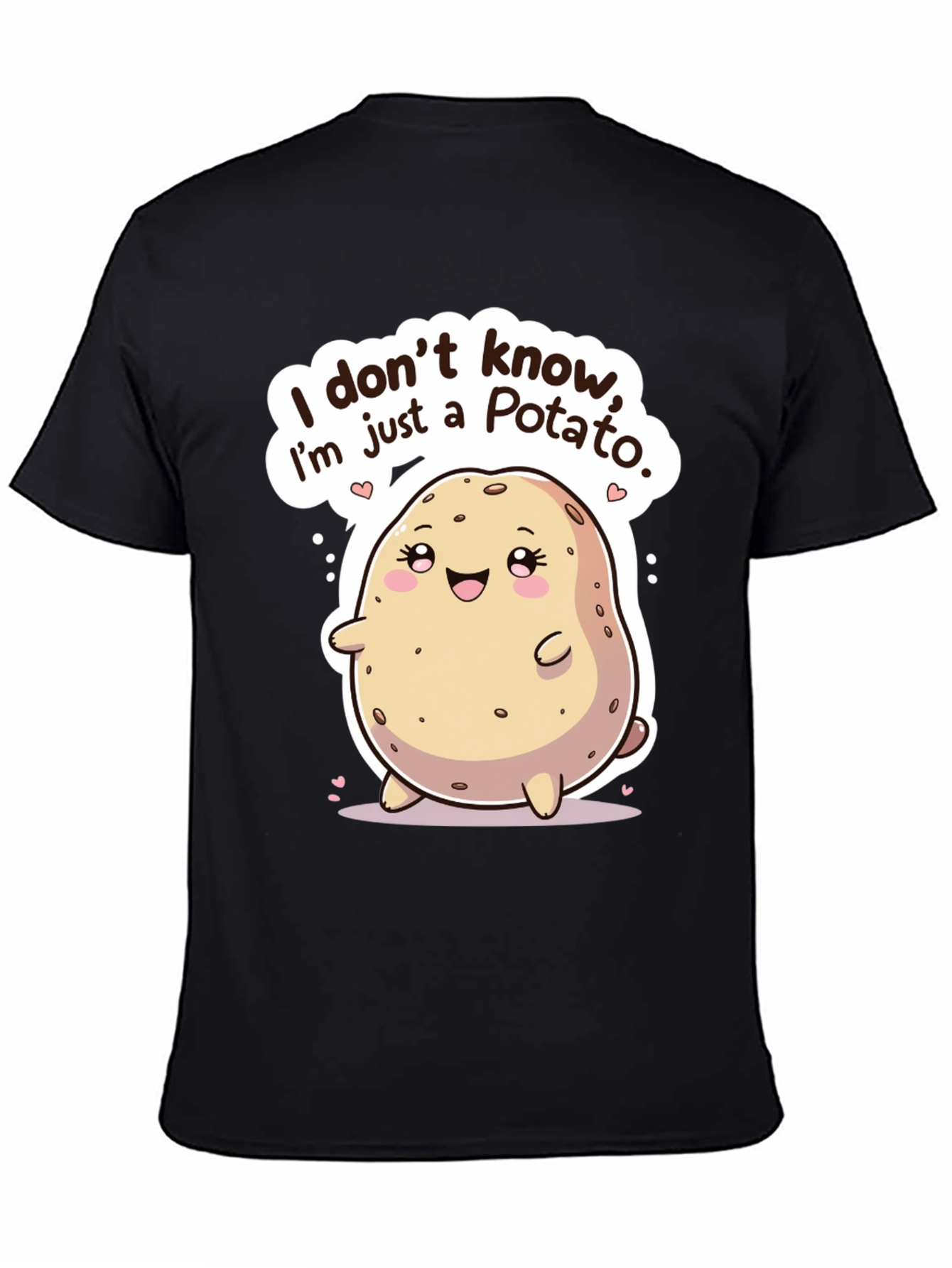 Black Funny Potato Graphic T-Shirt view 4