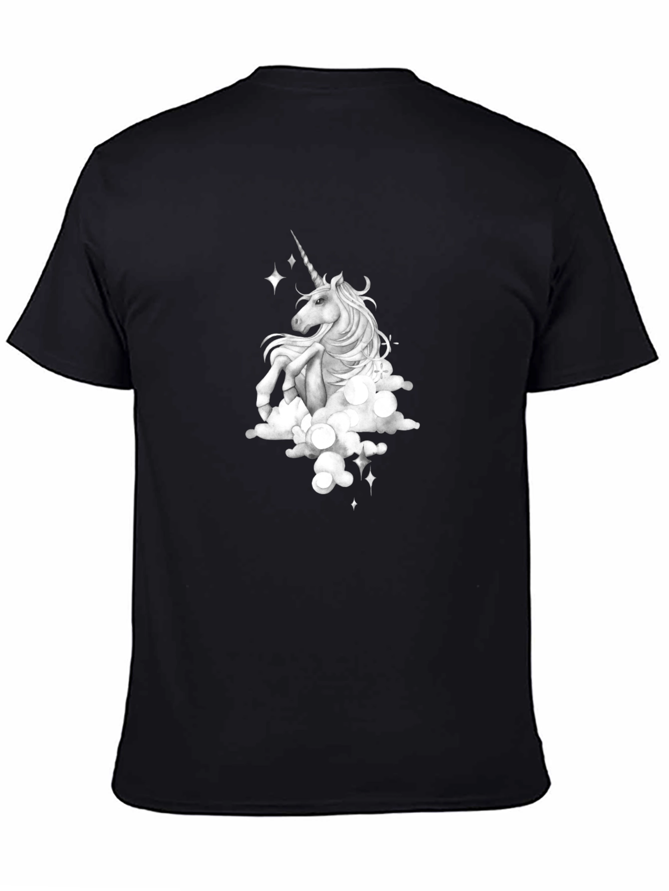 Black Unicorn Cloud T-Shirt - Fantasy Graphic Tee view 4