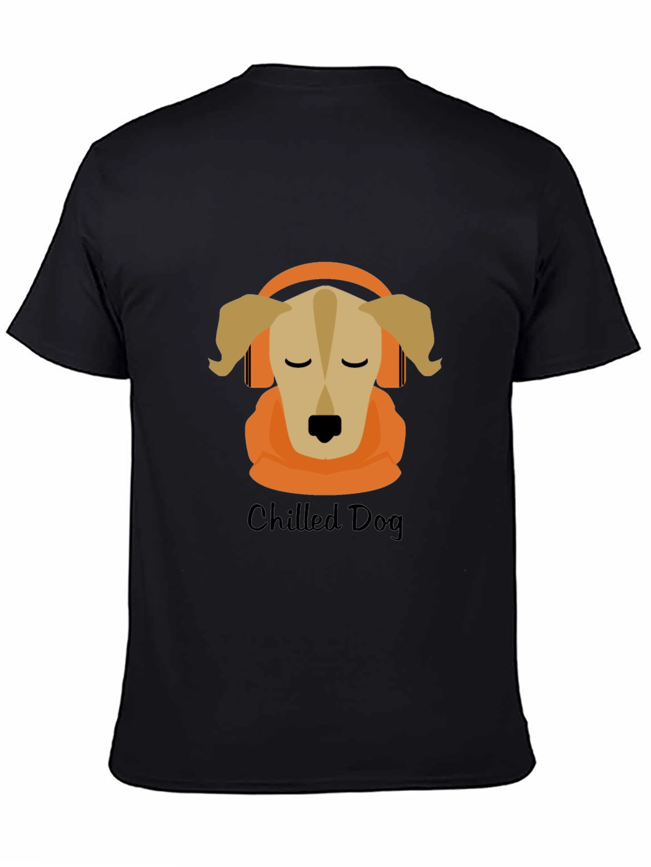 Black Chilled Dog Graphic Tee - Cool Canine Design view 4