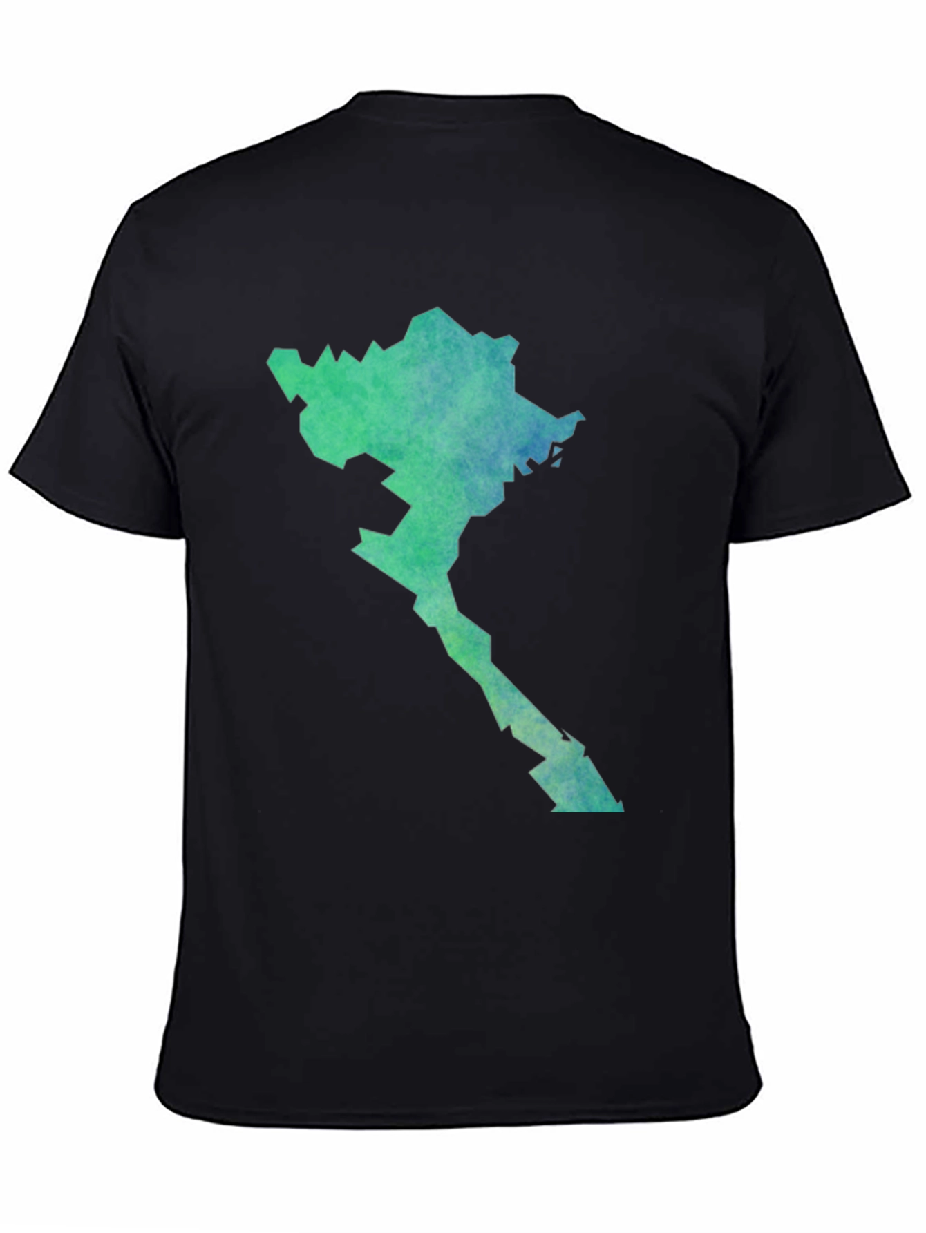 Black Abstract State Graphic Tee - Soft Cotton Blend, Modern Fit view 4