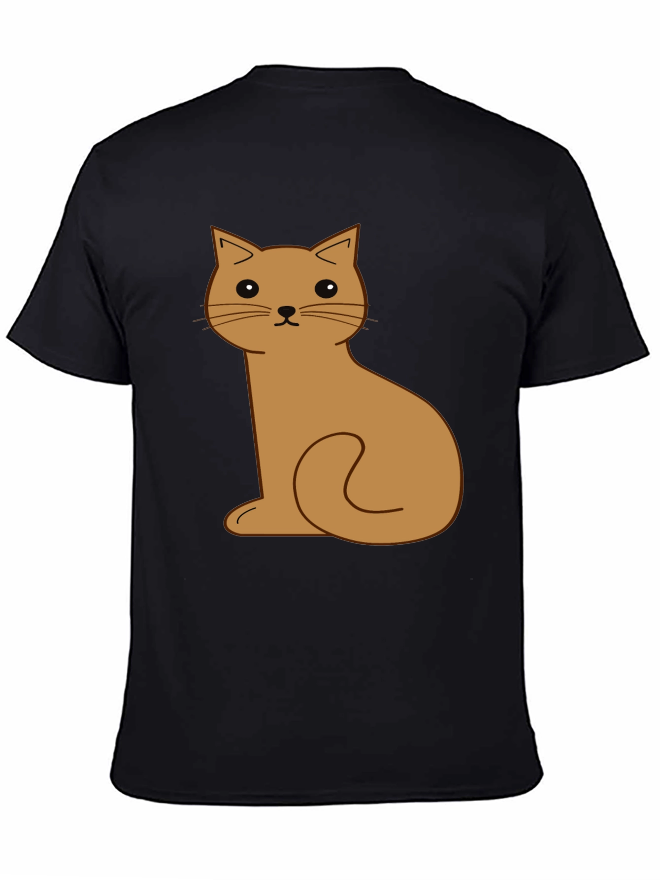 Black Cute Cartoon Cat Graphic T-Shirt view 4