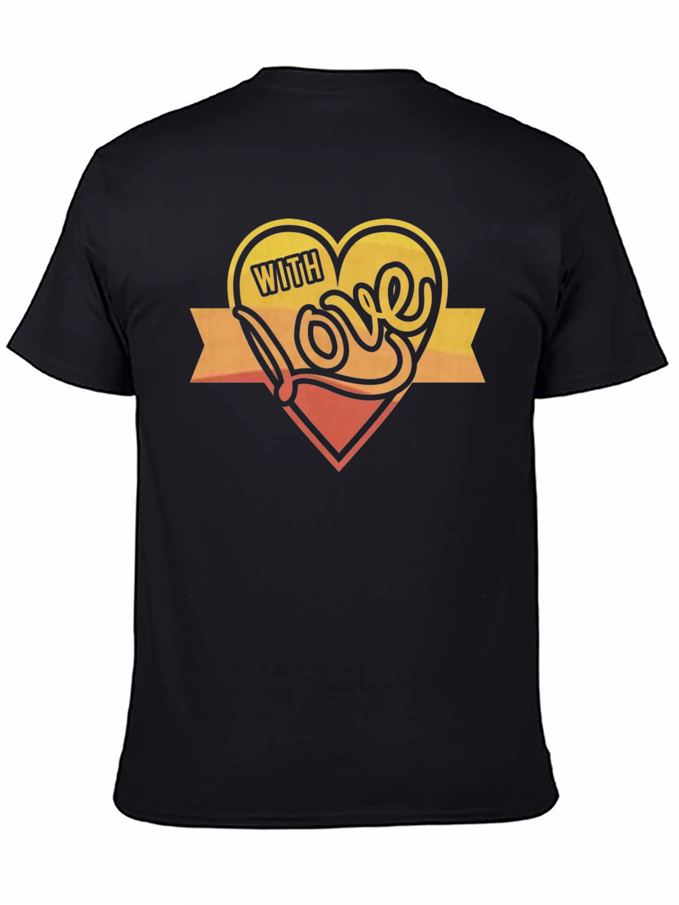 Black With Love Graphic Print Black T-Shirt view 4