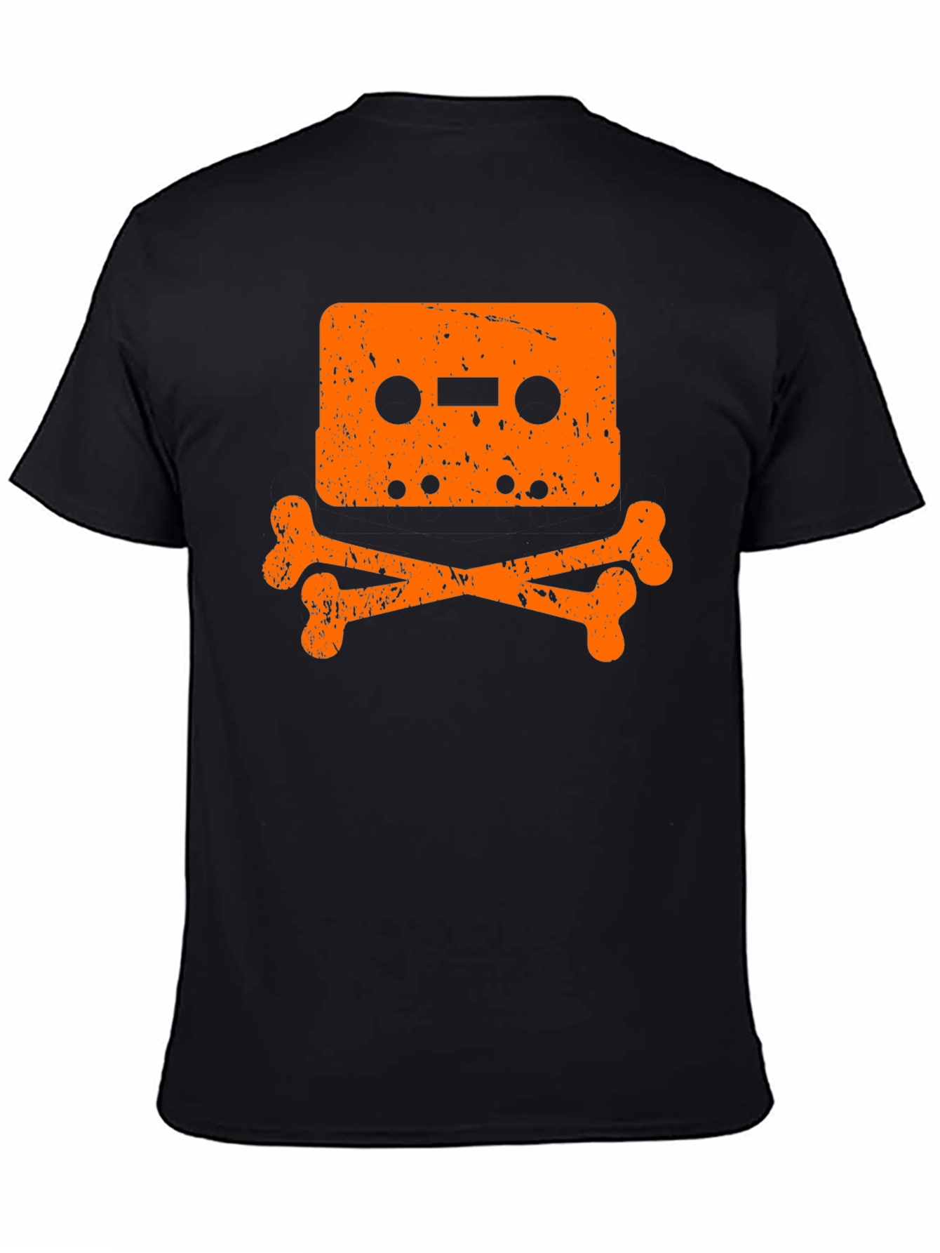 Black Cassette Tape Skull Black T-Shirt view 4