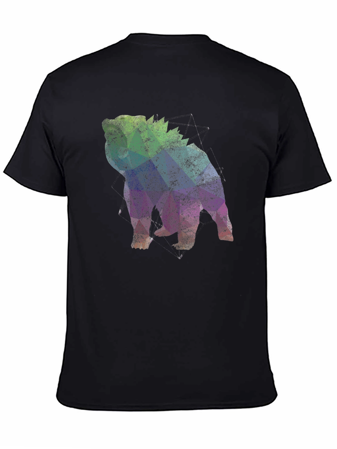 Black Geometric Bulldog Graphic T-Shirt view 4