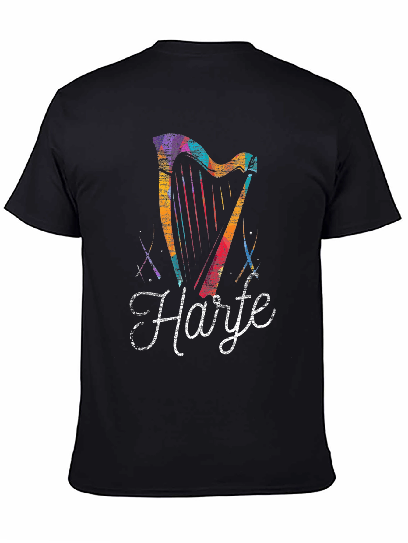 Black Harte Harp T-Shirt - Unique Design view 4