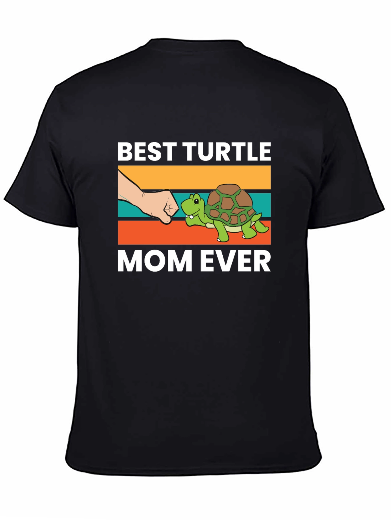 Black Best Turtle Mom Ever Graphic T-Shirt view 4